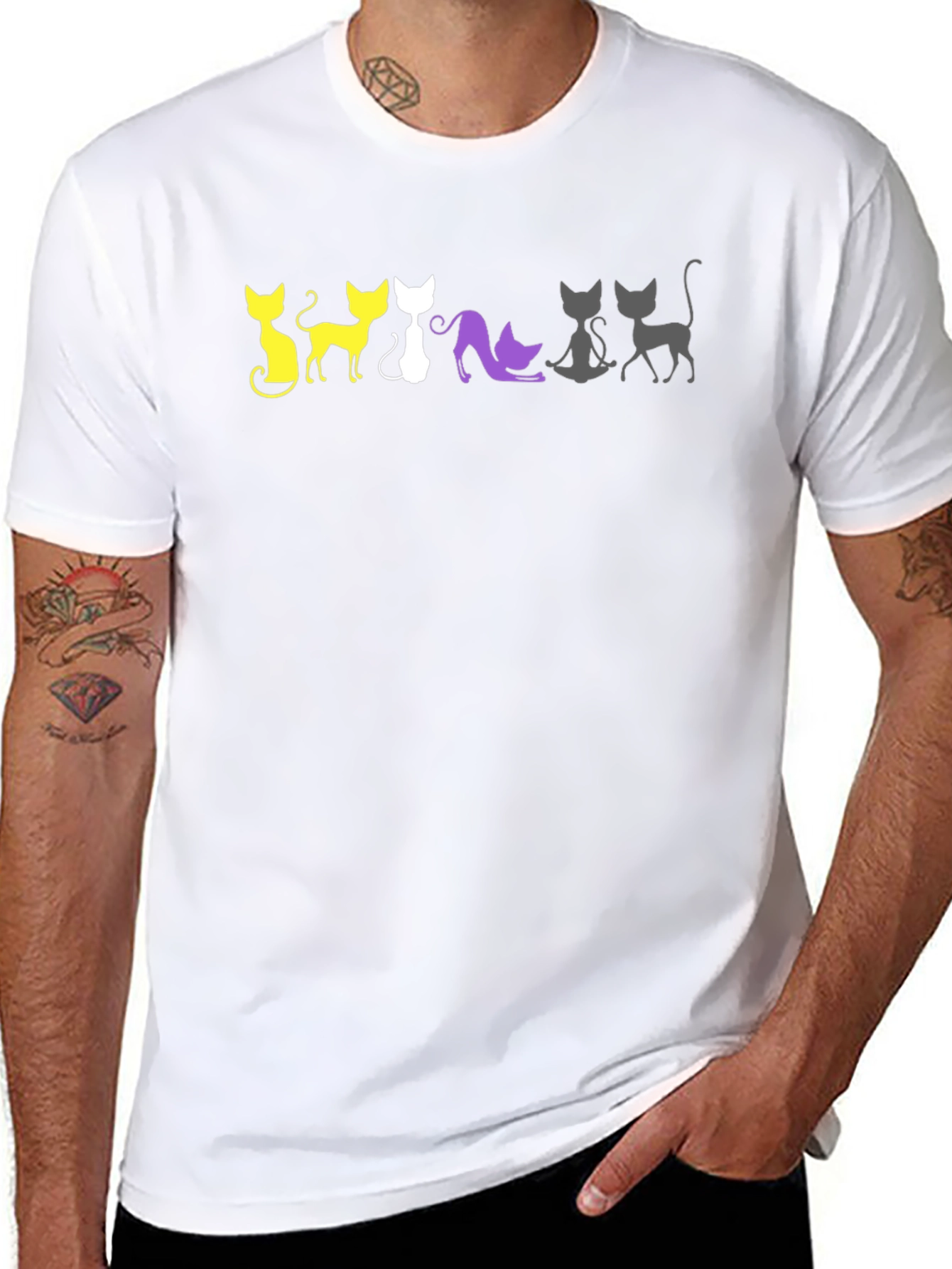 Non-Binary Pride Cats T-Shirt