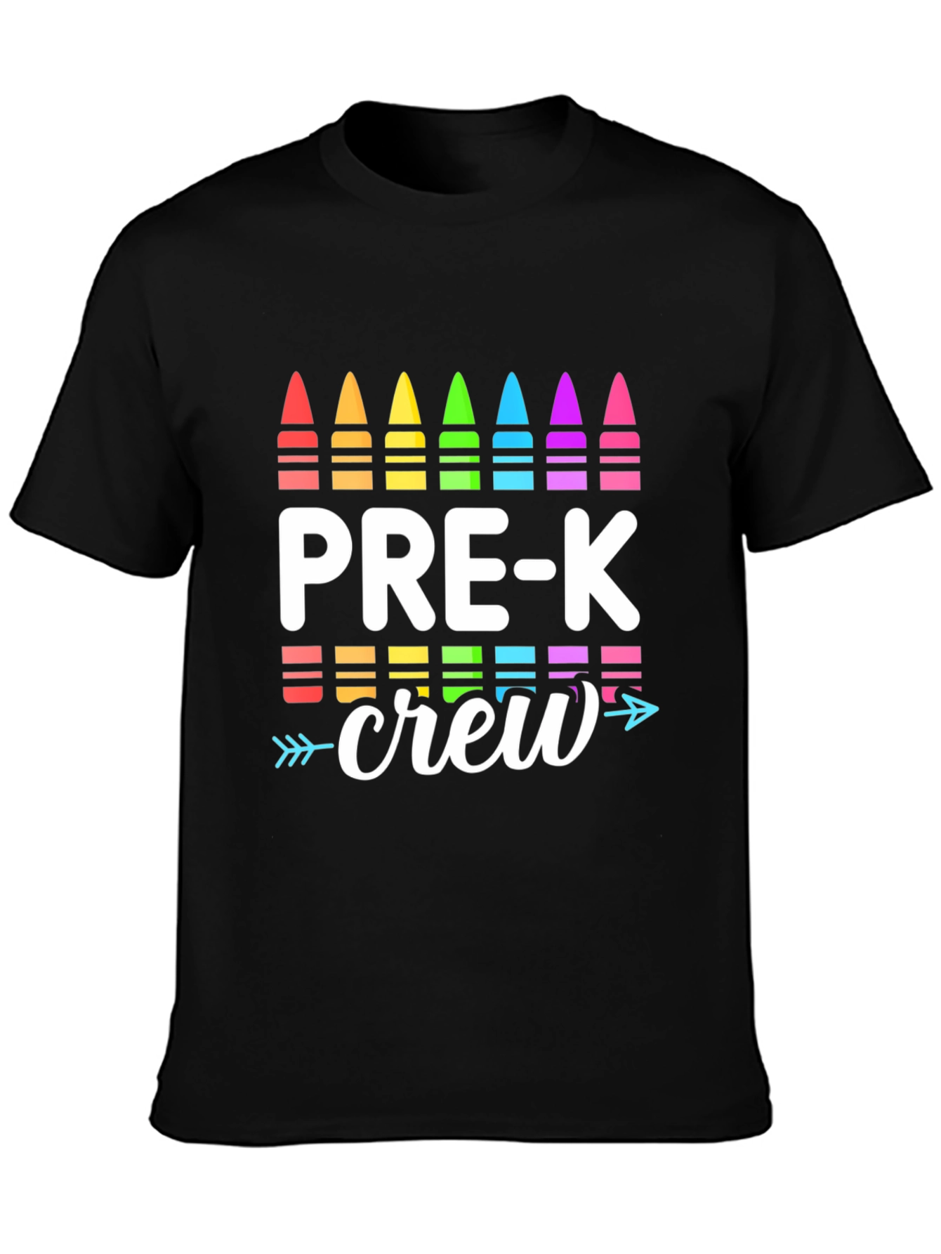 Pre-K Crew Teacher Shirt Rainbow Crayon Design