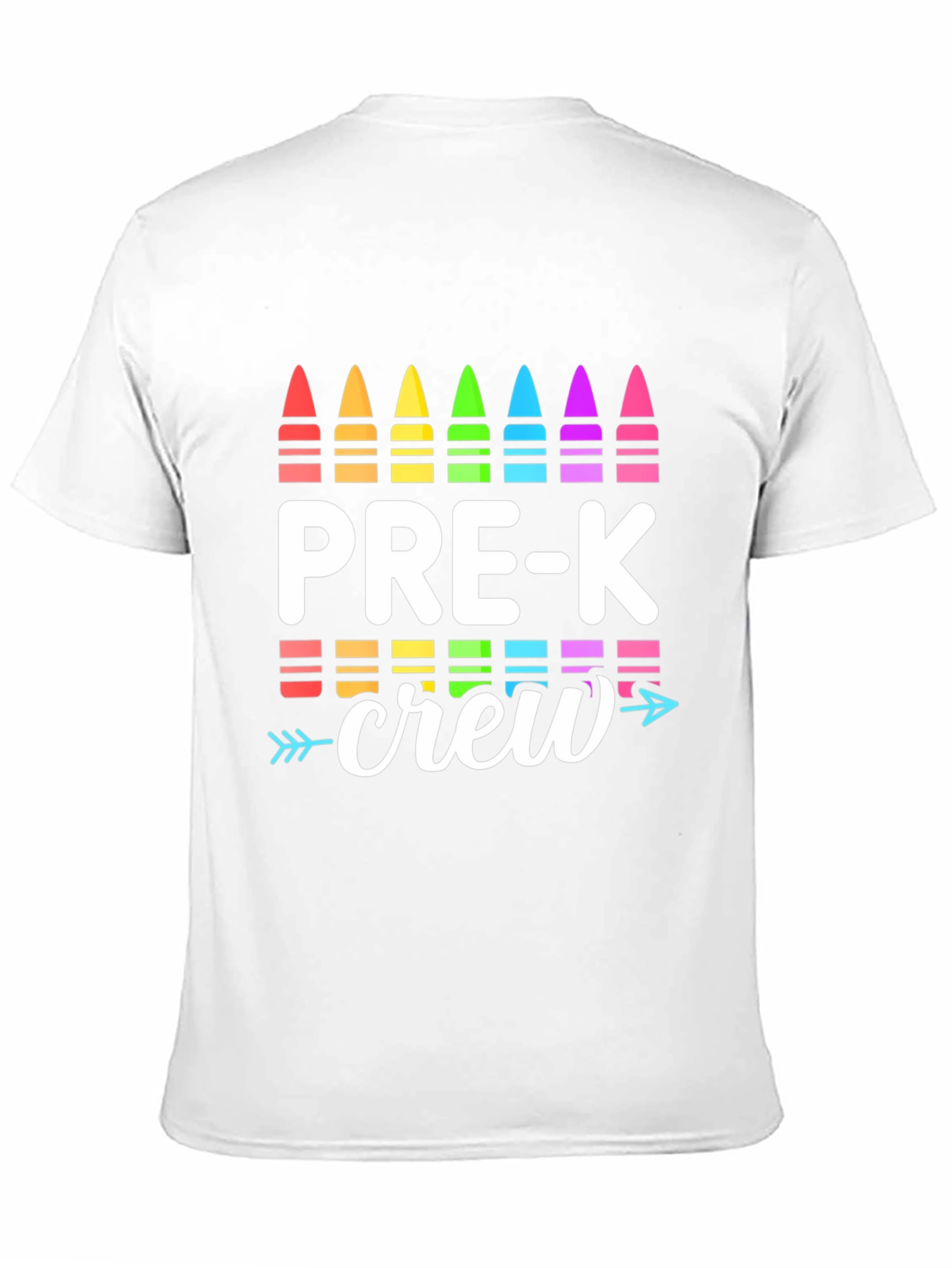 Pre-K Crew Teacher Shirt Rainbow Crayon Design