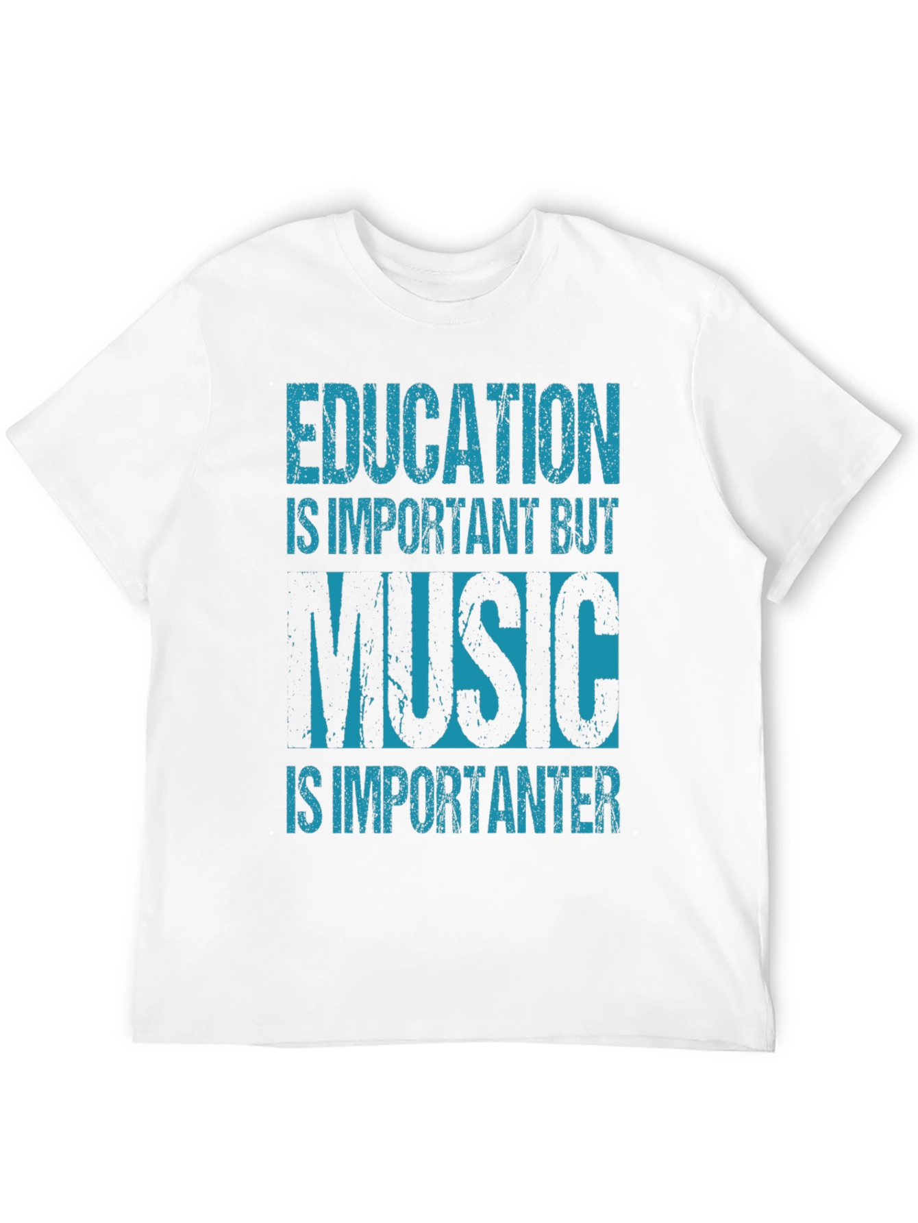 Education Music Graphic Tee - Black Cotton Blend