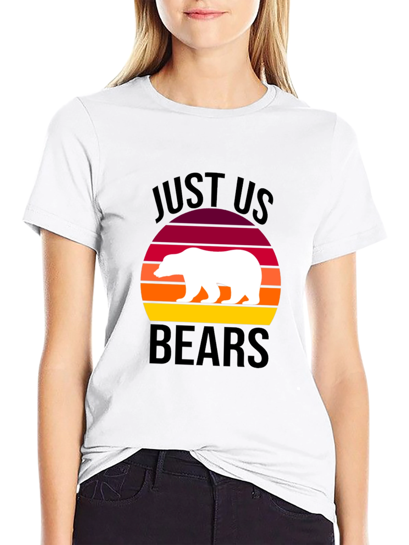 Just Us Bears Graphic Tee - Sunset Bear Shirt