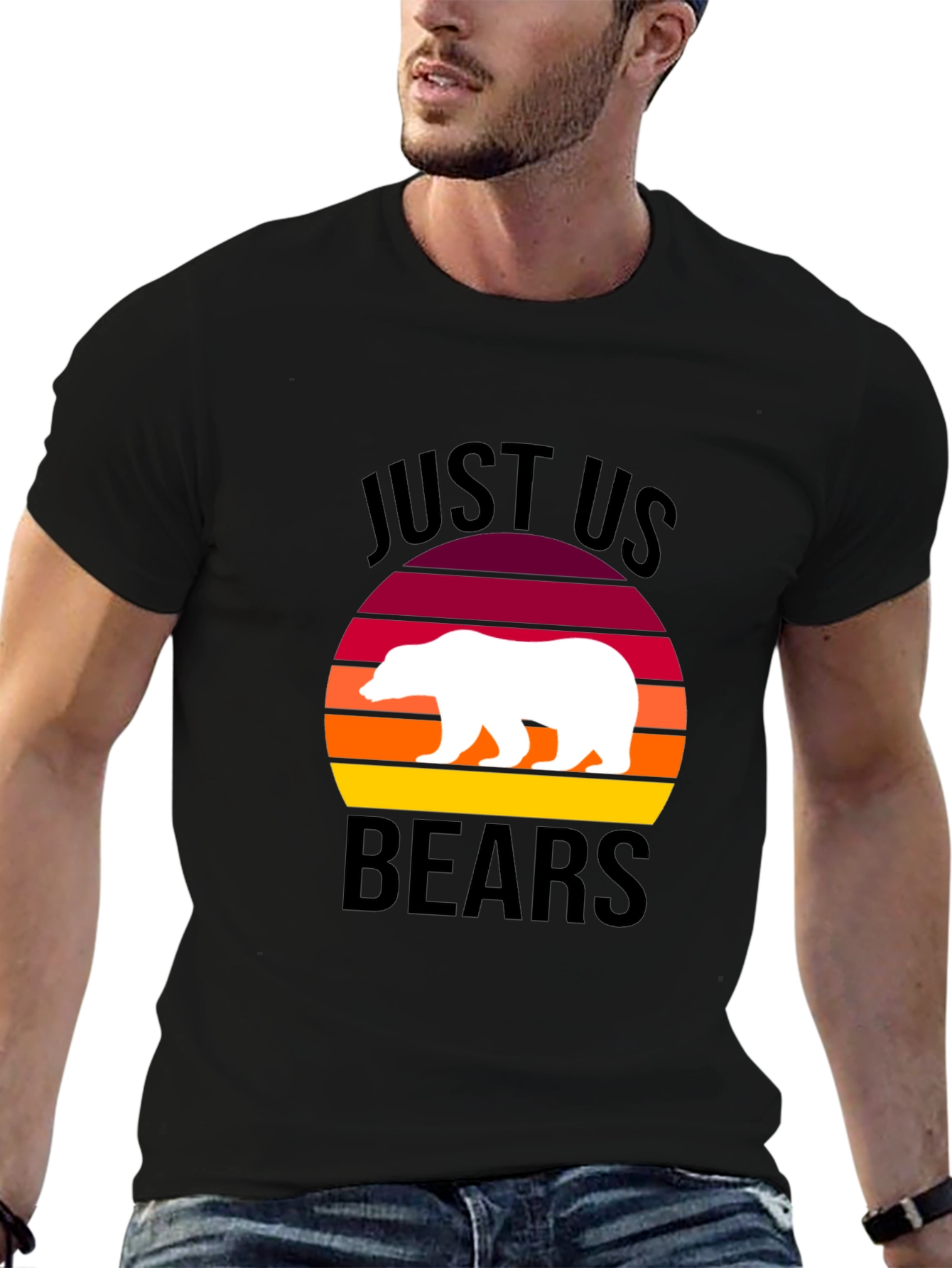 Just Us Bears Graphic Tee - Sunset Bear Shirt