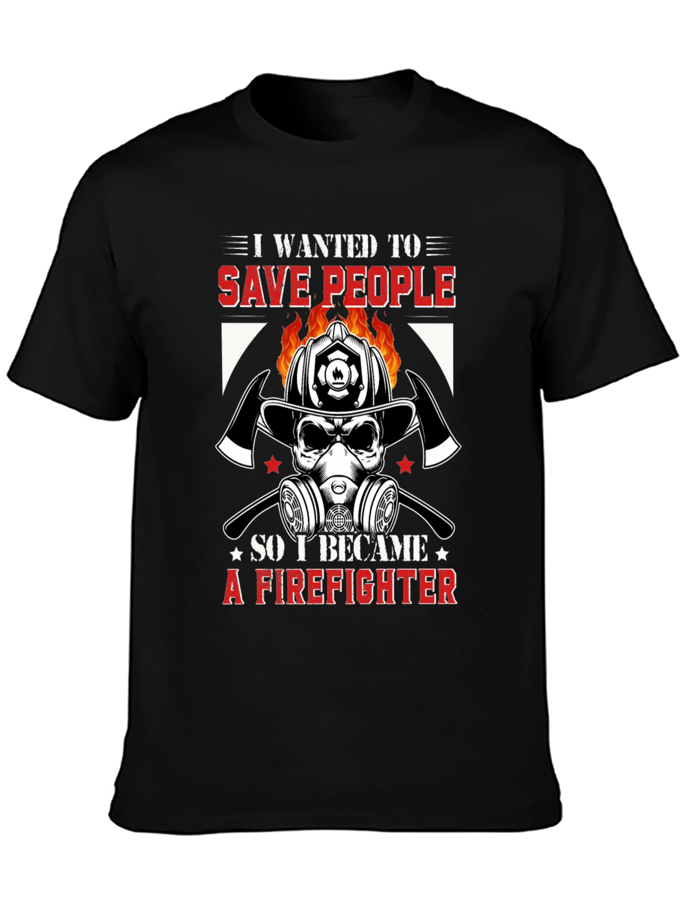 Firefighter Save People T-Shirt Black