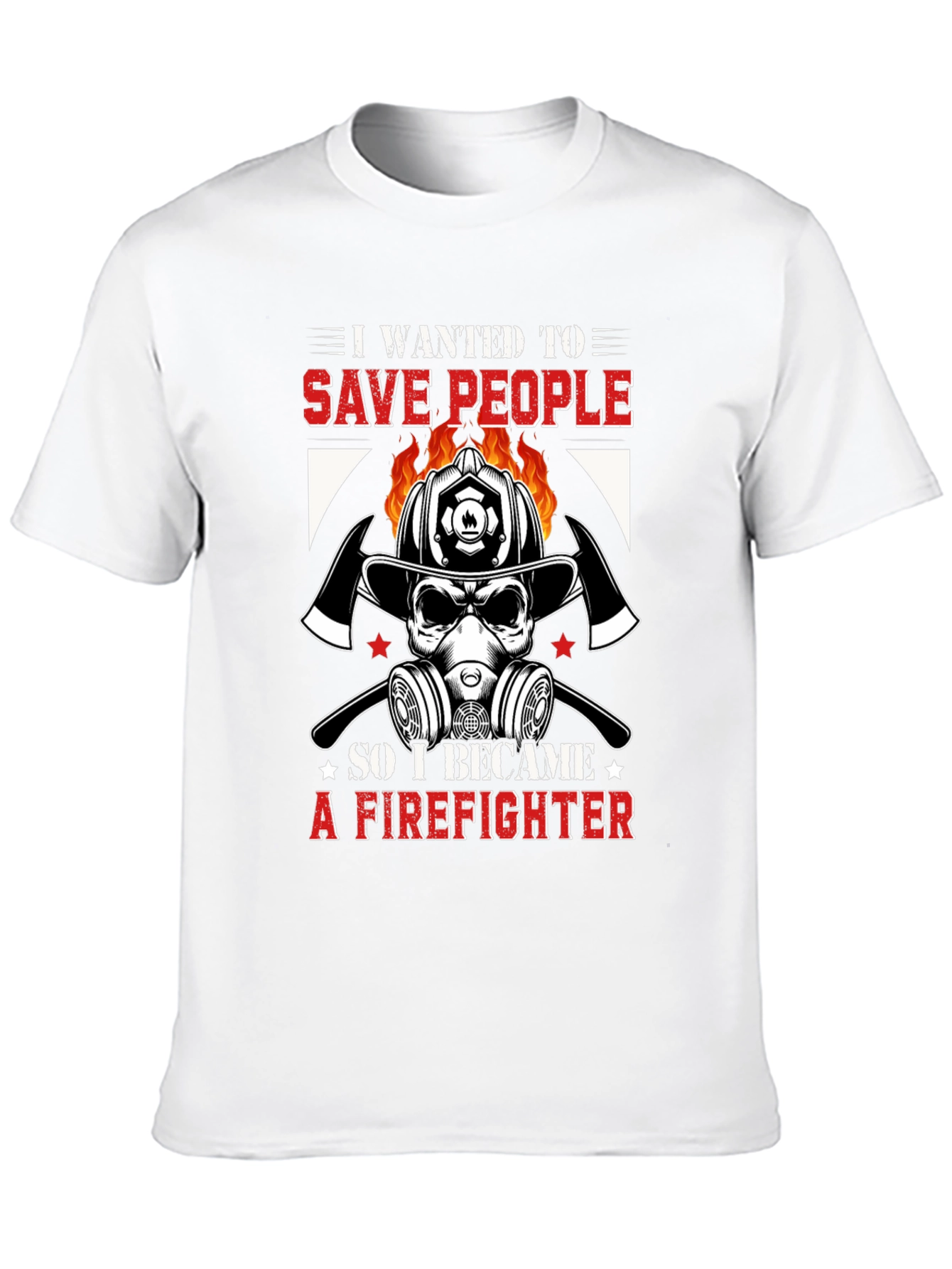 Firefighter Save People T-Shirt Black