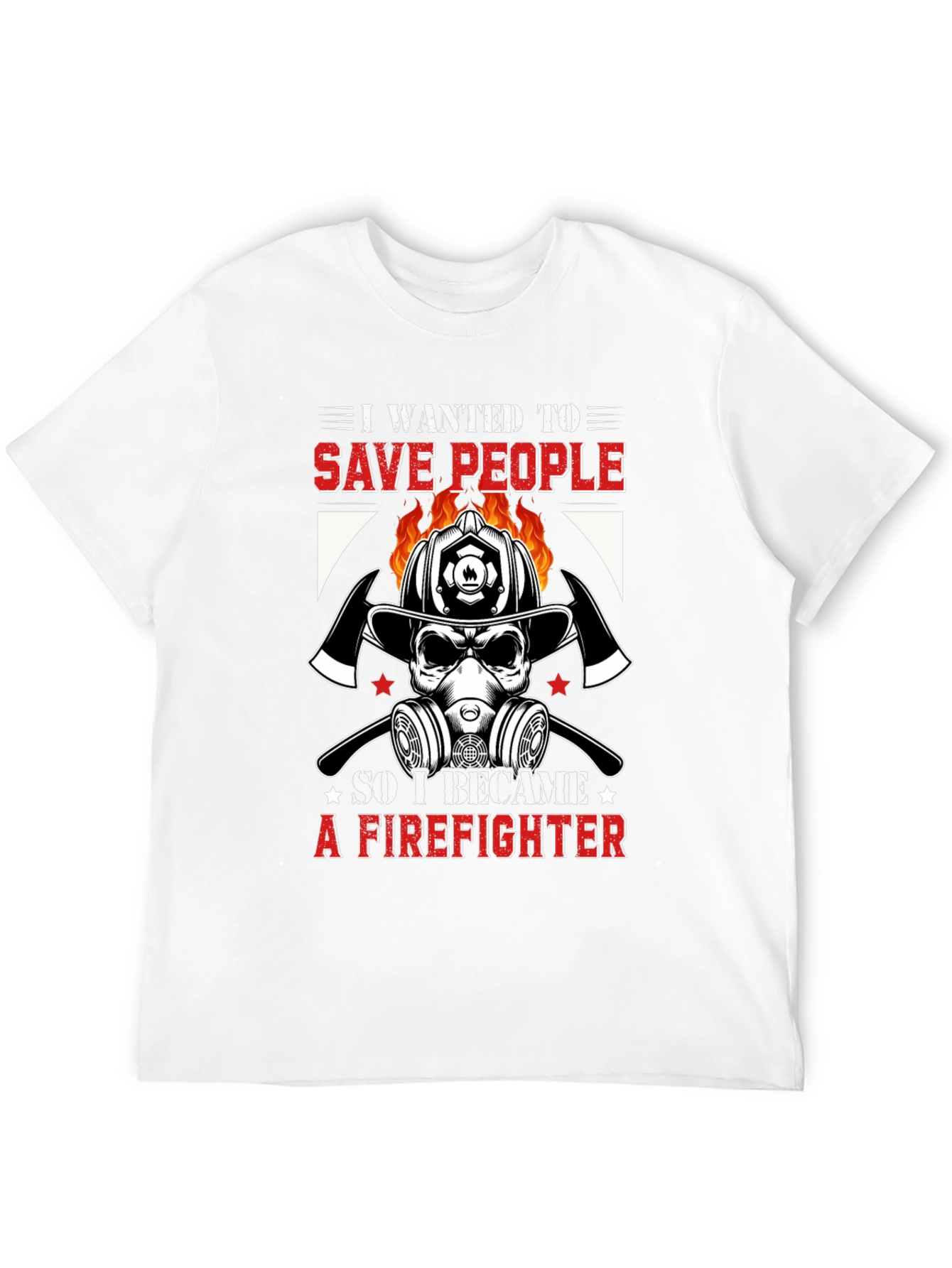 Firefighter Save People T-Shirt Black