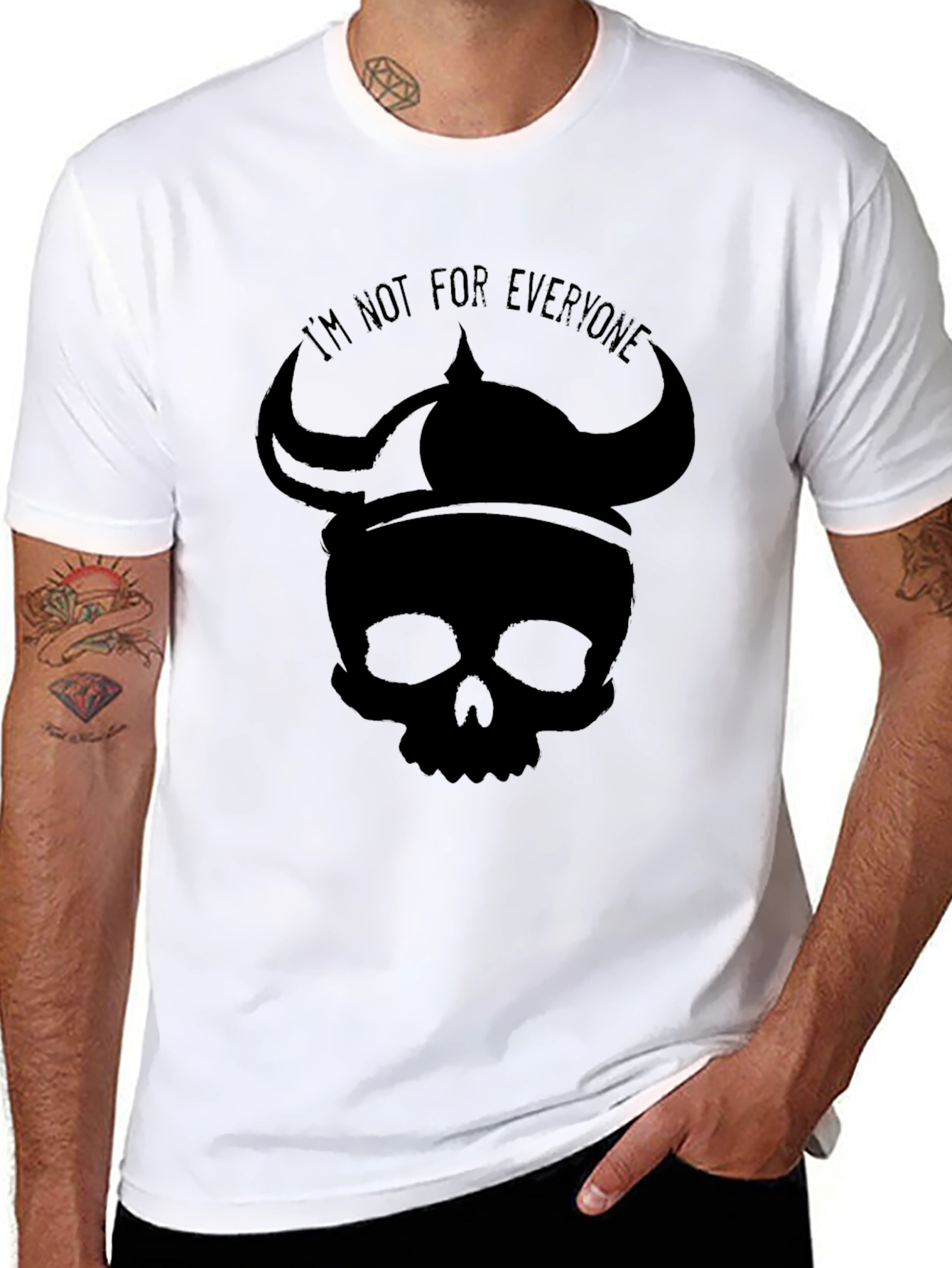 Skull Viking Helmet Graphic T-Shirt