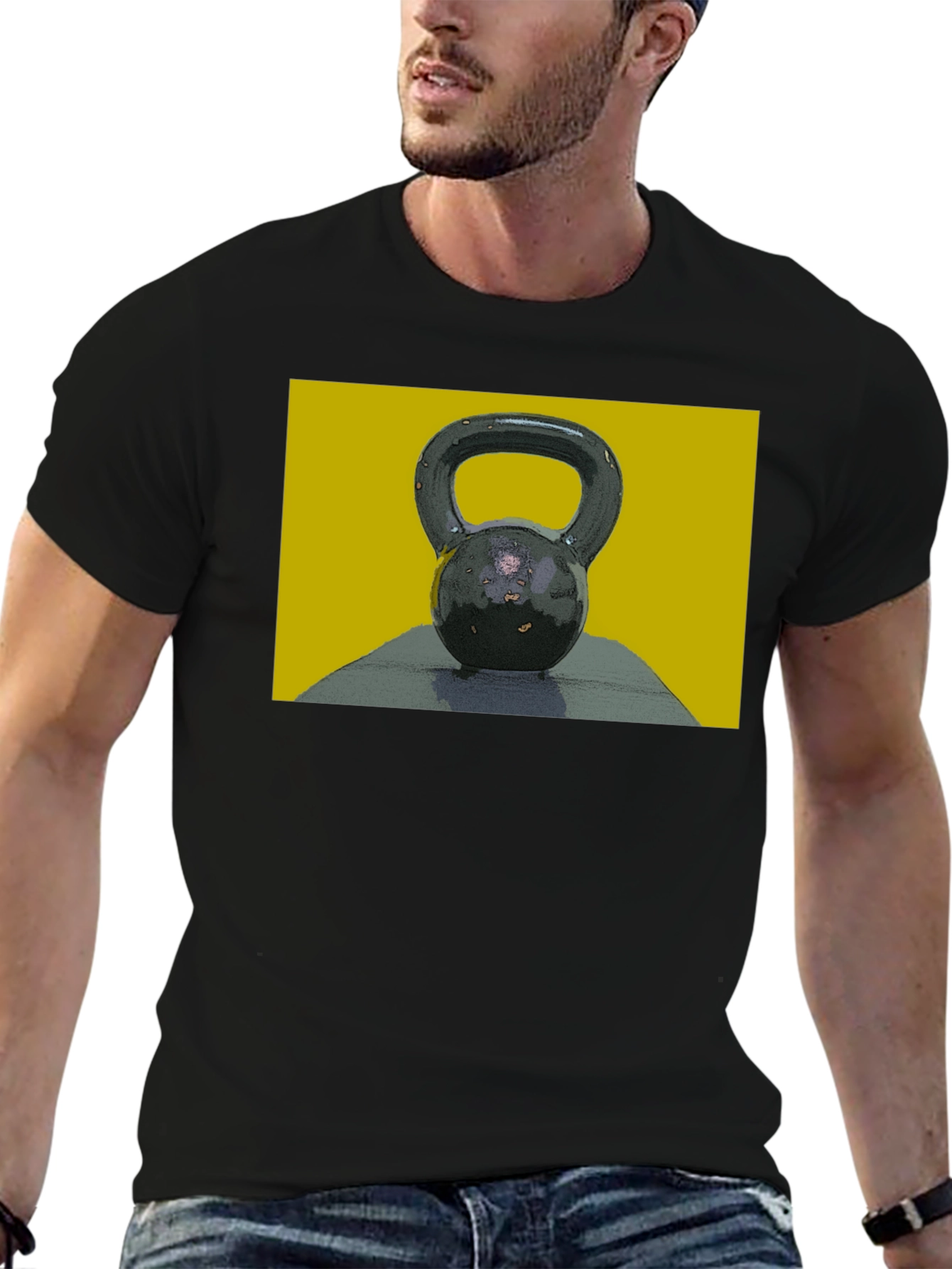 Kettlebell Graphic Tee - Black Cotton T-Shirt