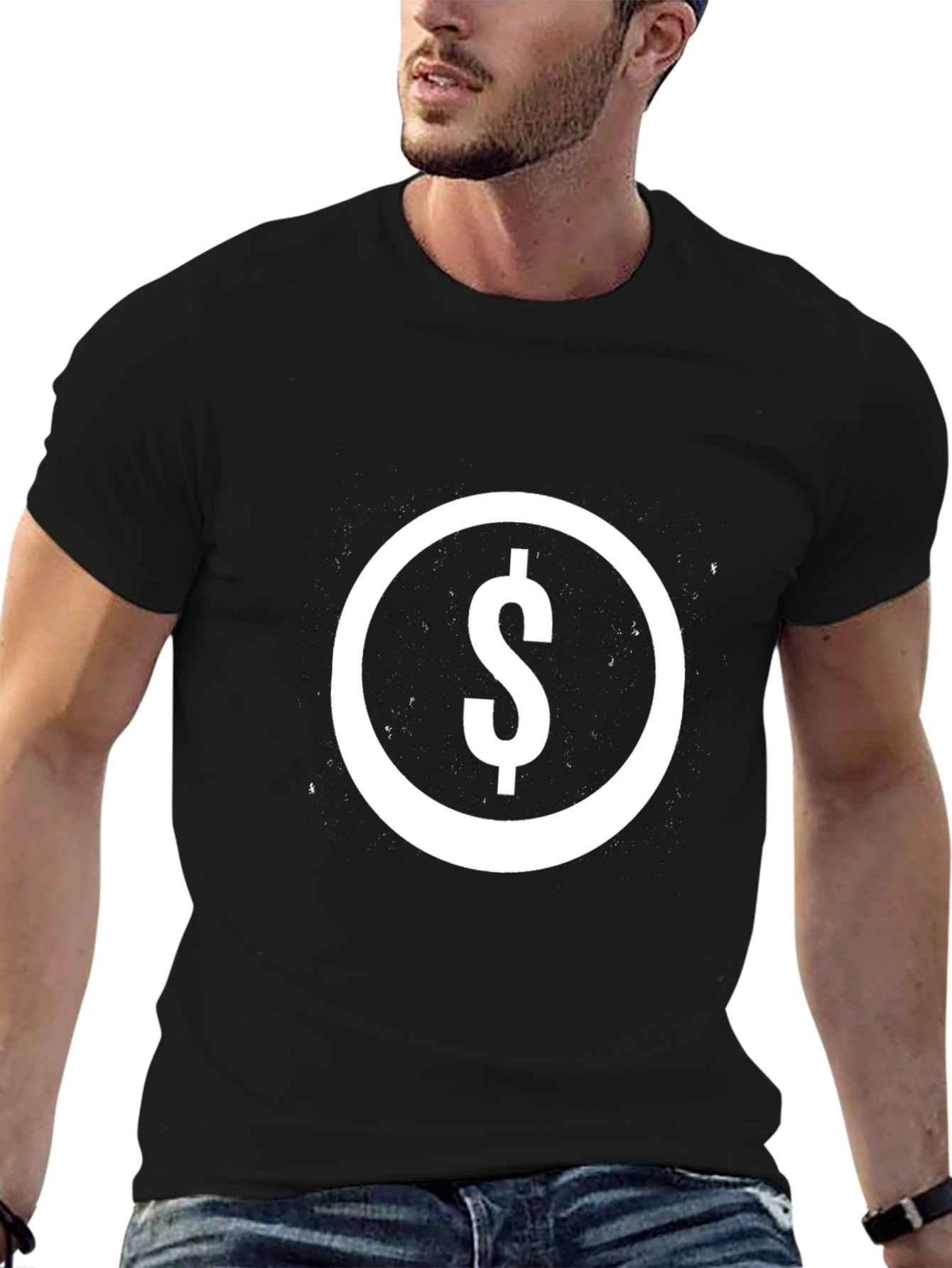 Dollar Sign Graphic Tee - Classic Black T-Shirt