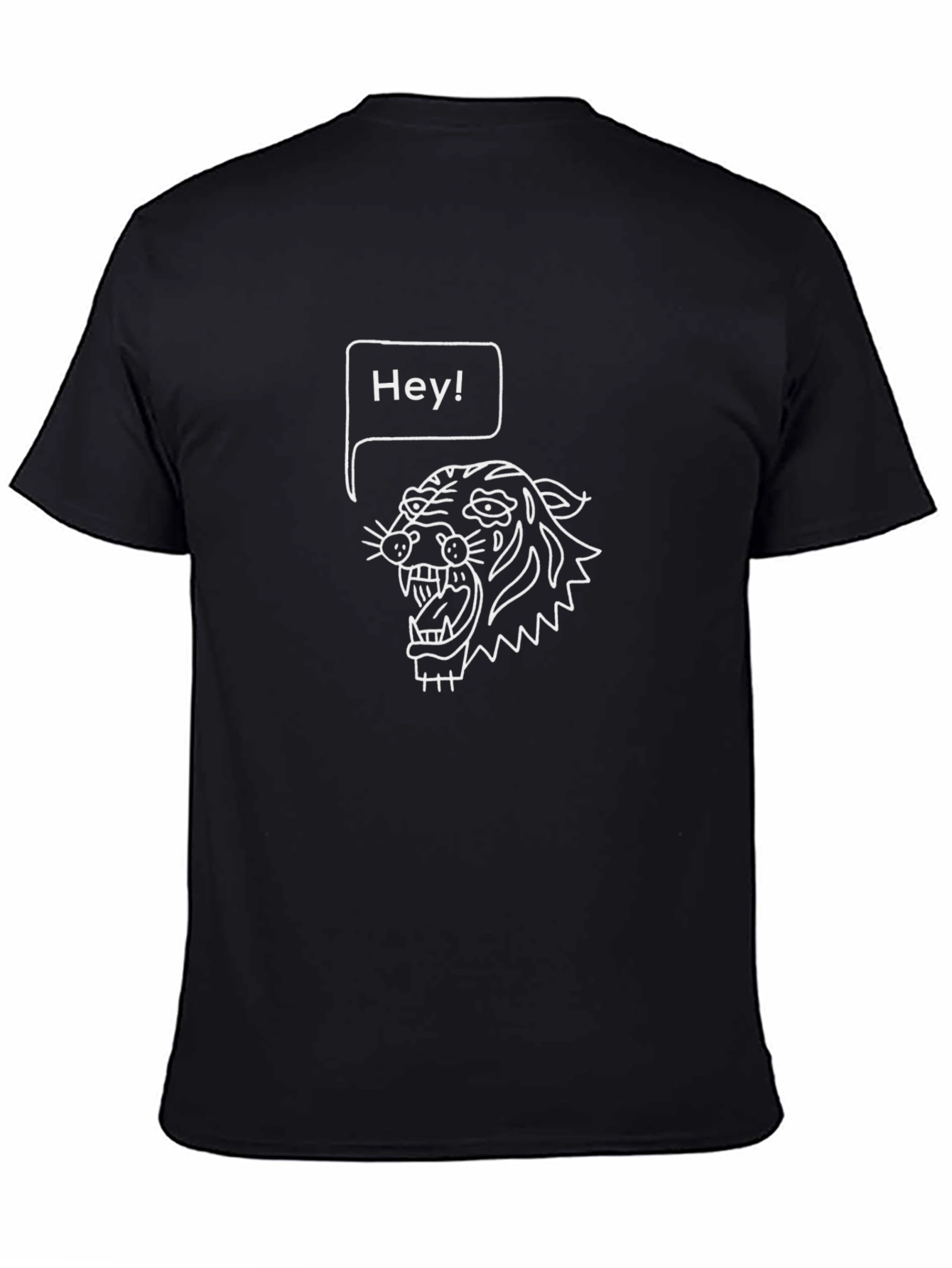 Cool Tiger Hey! Graphic Black T-Shirt