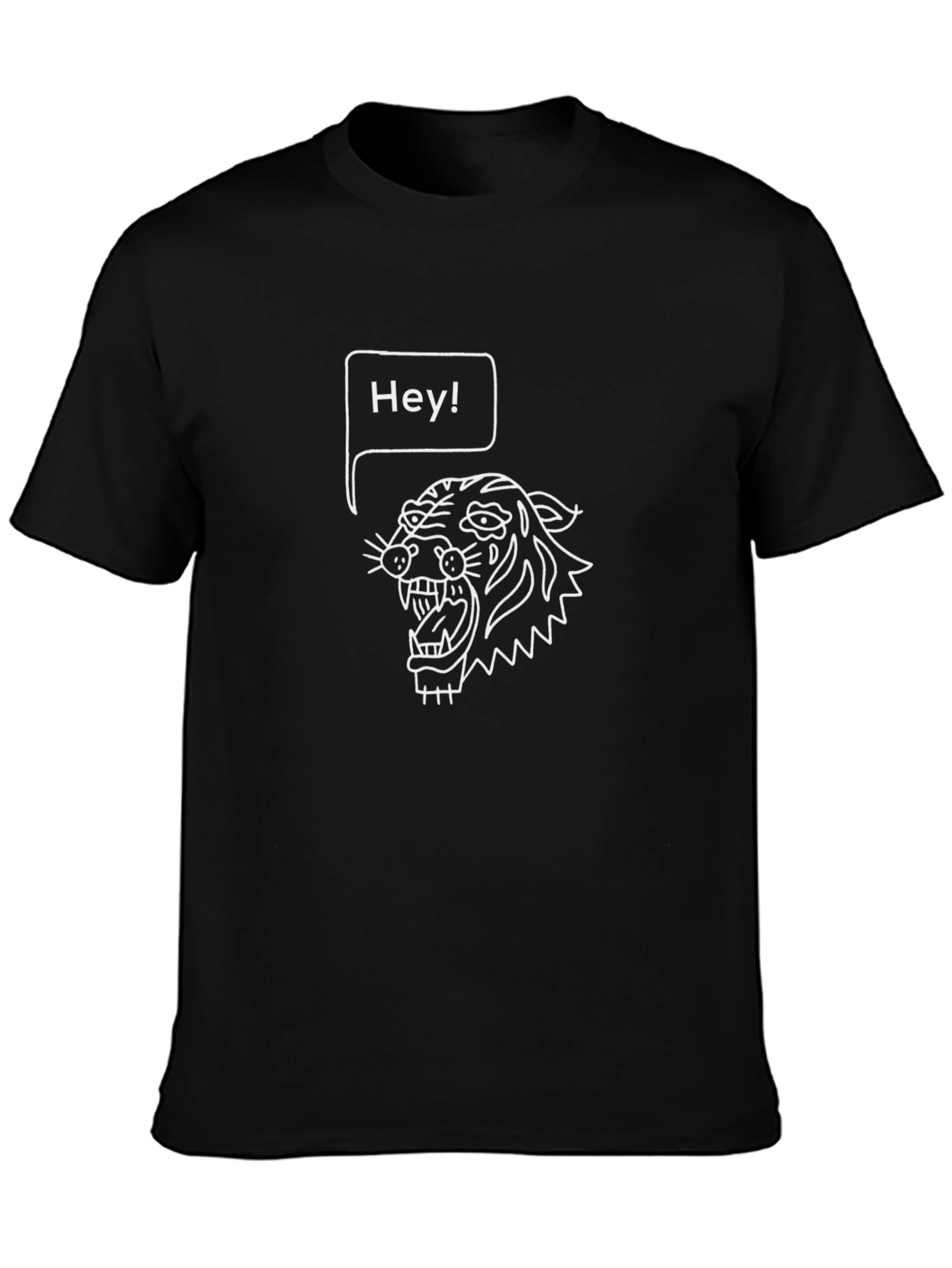 Cool Tiger Hey! Graphic Black T-Shirt