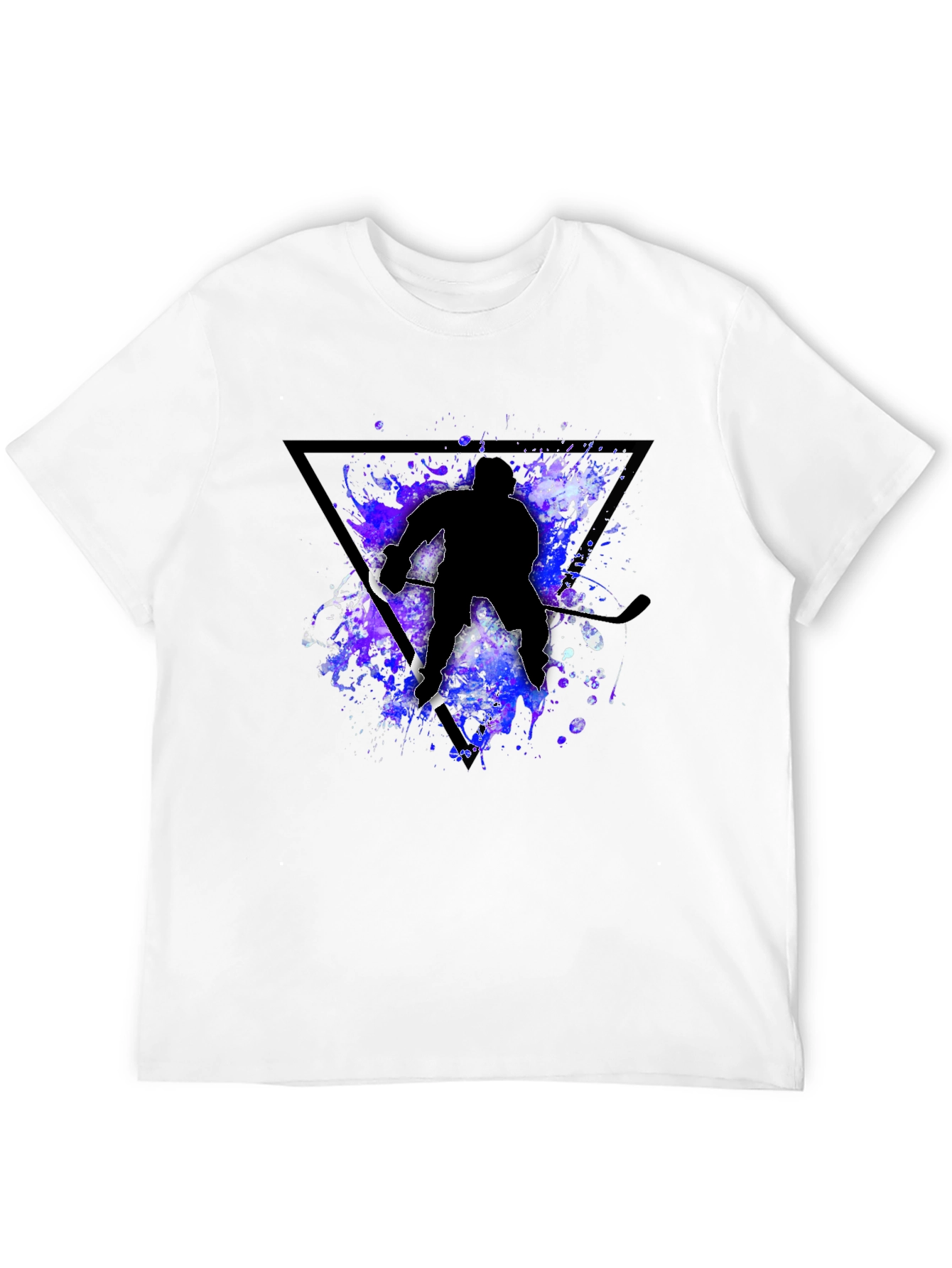 Hockey Player Silhouette T-Shirt - Black