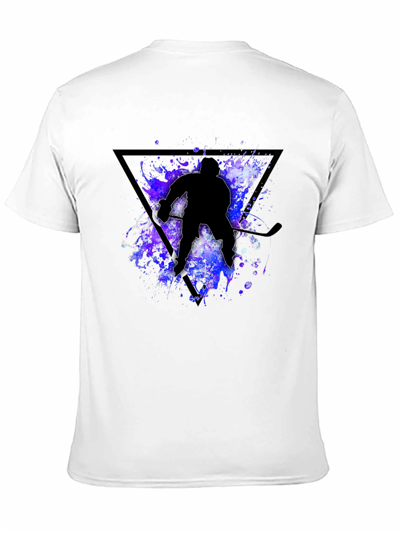 Hockey Player Silhouette T-Shirt - Black