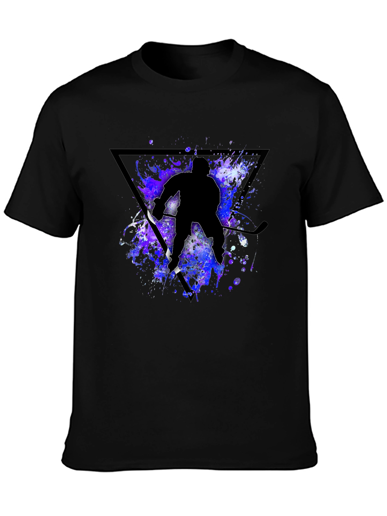 Hockey Player Silhouette T-Shirt - Black