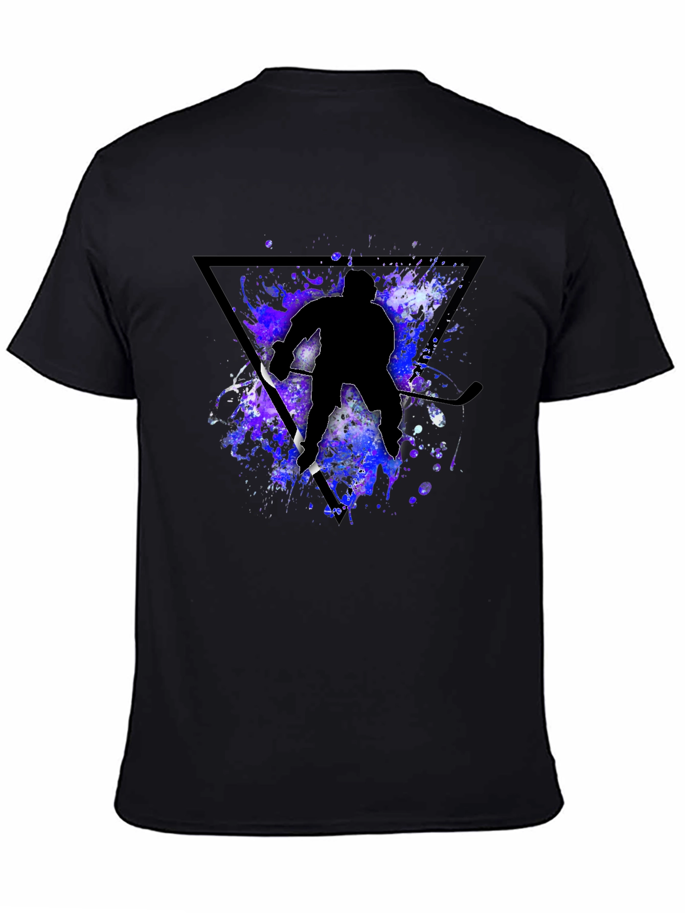 Hockey Player Silhouette T-Shirt - Black