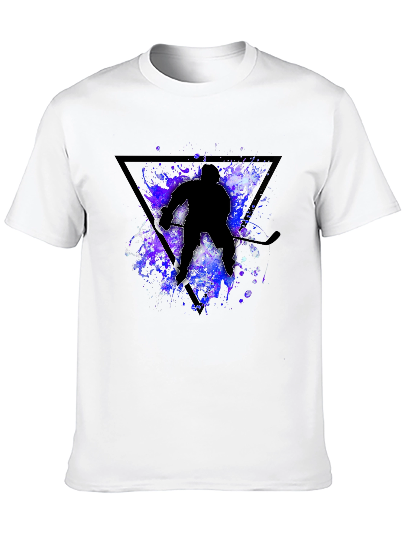 Hockey Player Silhouette T-Shirt - Black