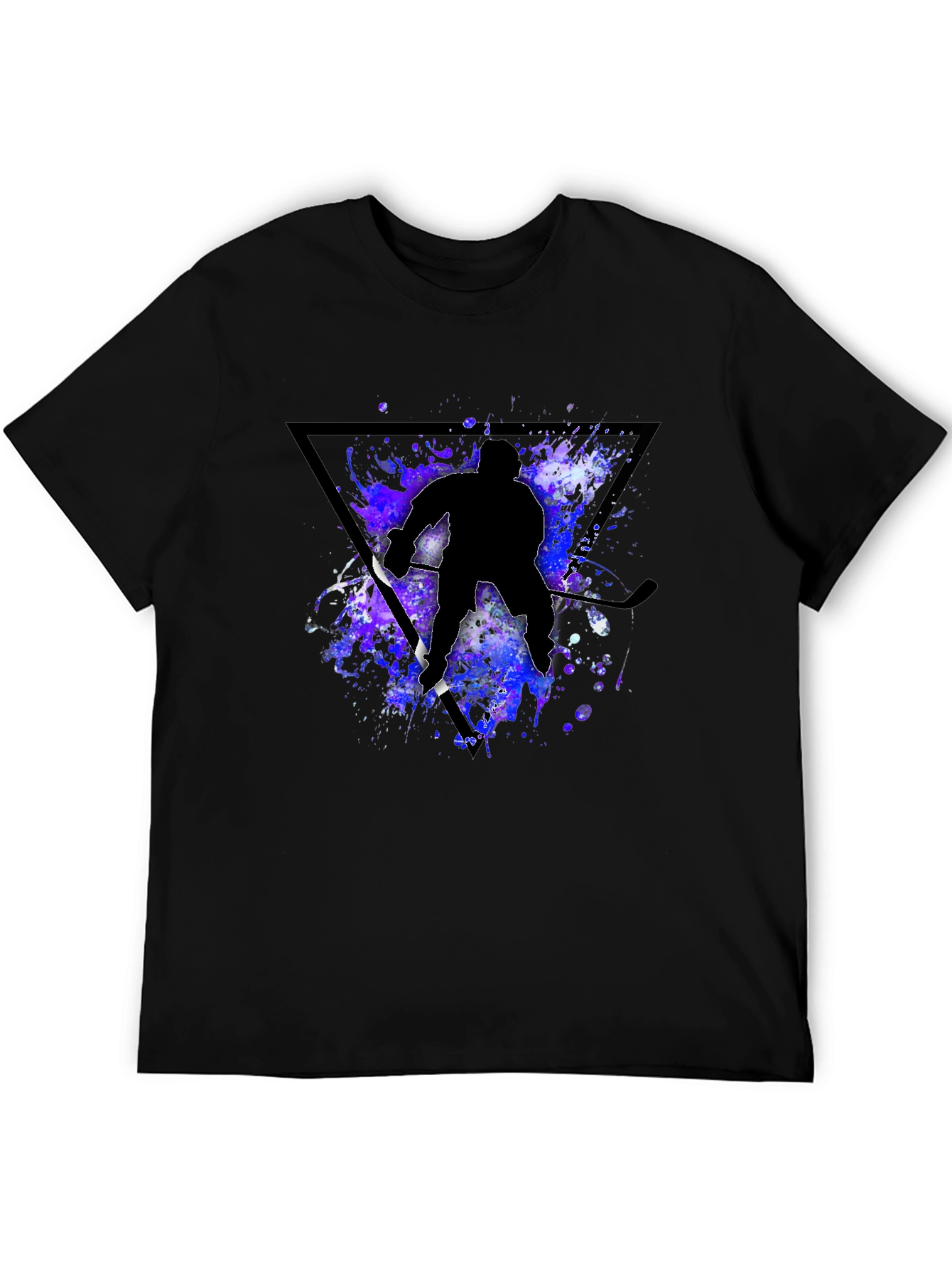 Hockey Player Silhouette T-Shirt - Black