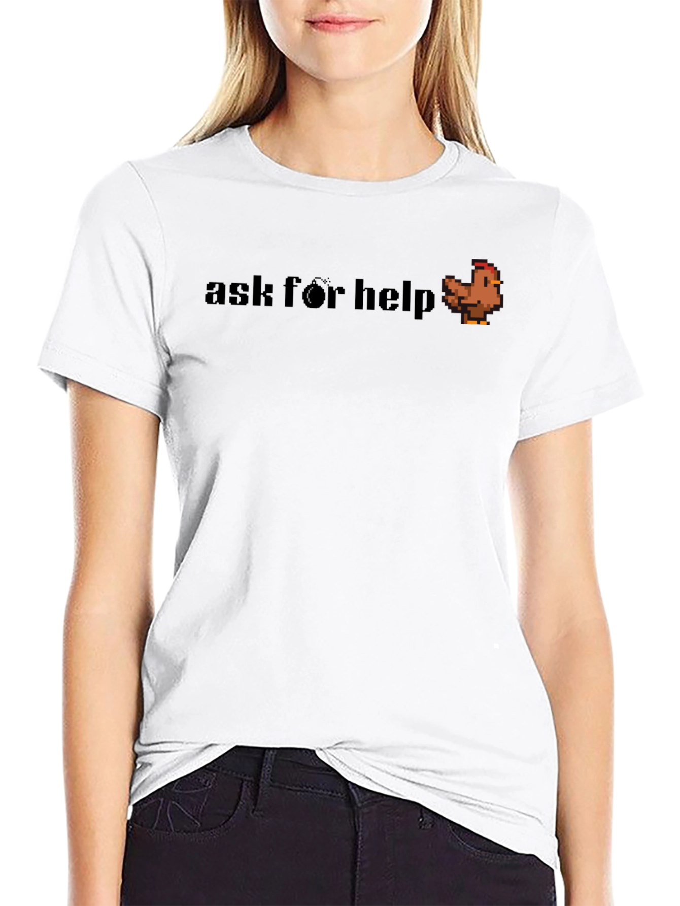 Ask for Help Chicken T-Shirt