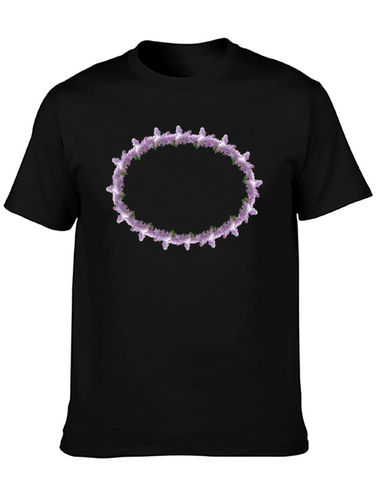 Floral Wreath Graphic Tee - Black