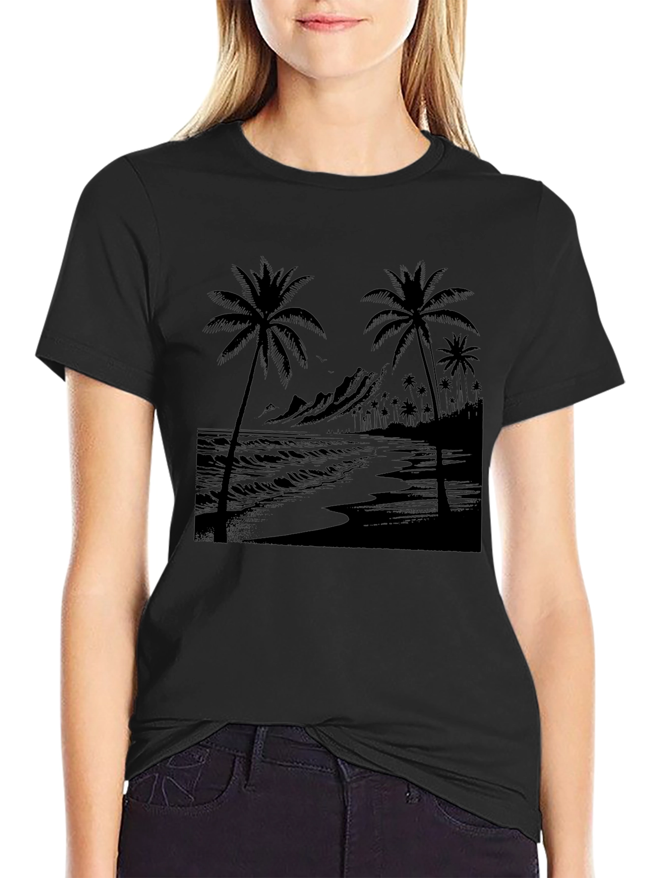 Black Palm Tree Graphic Tee