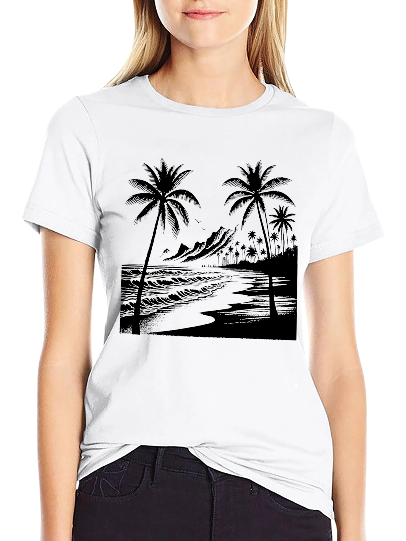 Black Palm Tree Graphic Tee