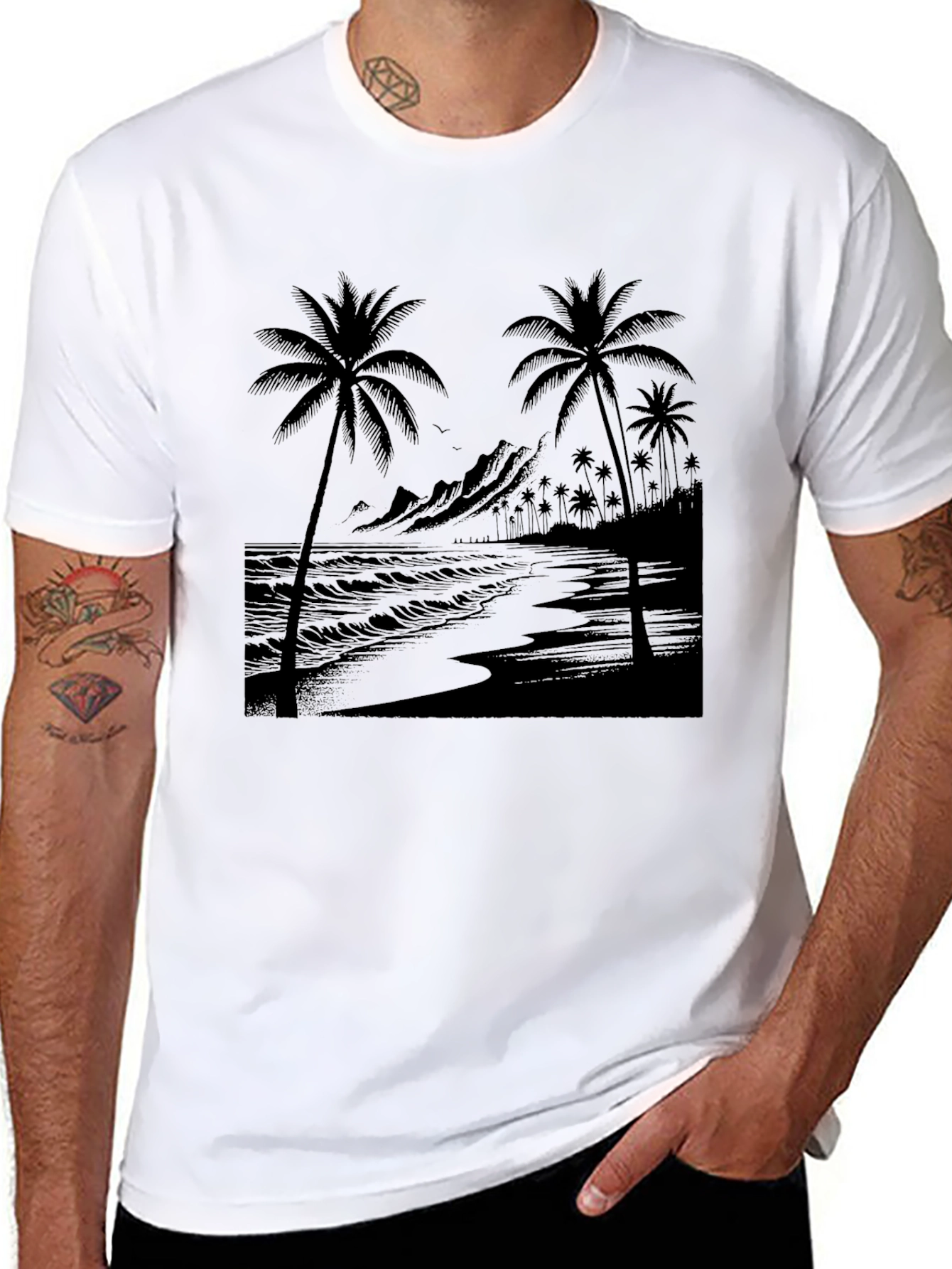 Black Palm Tree Graphic Tee