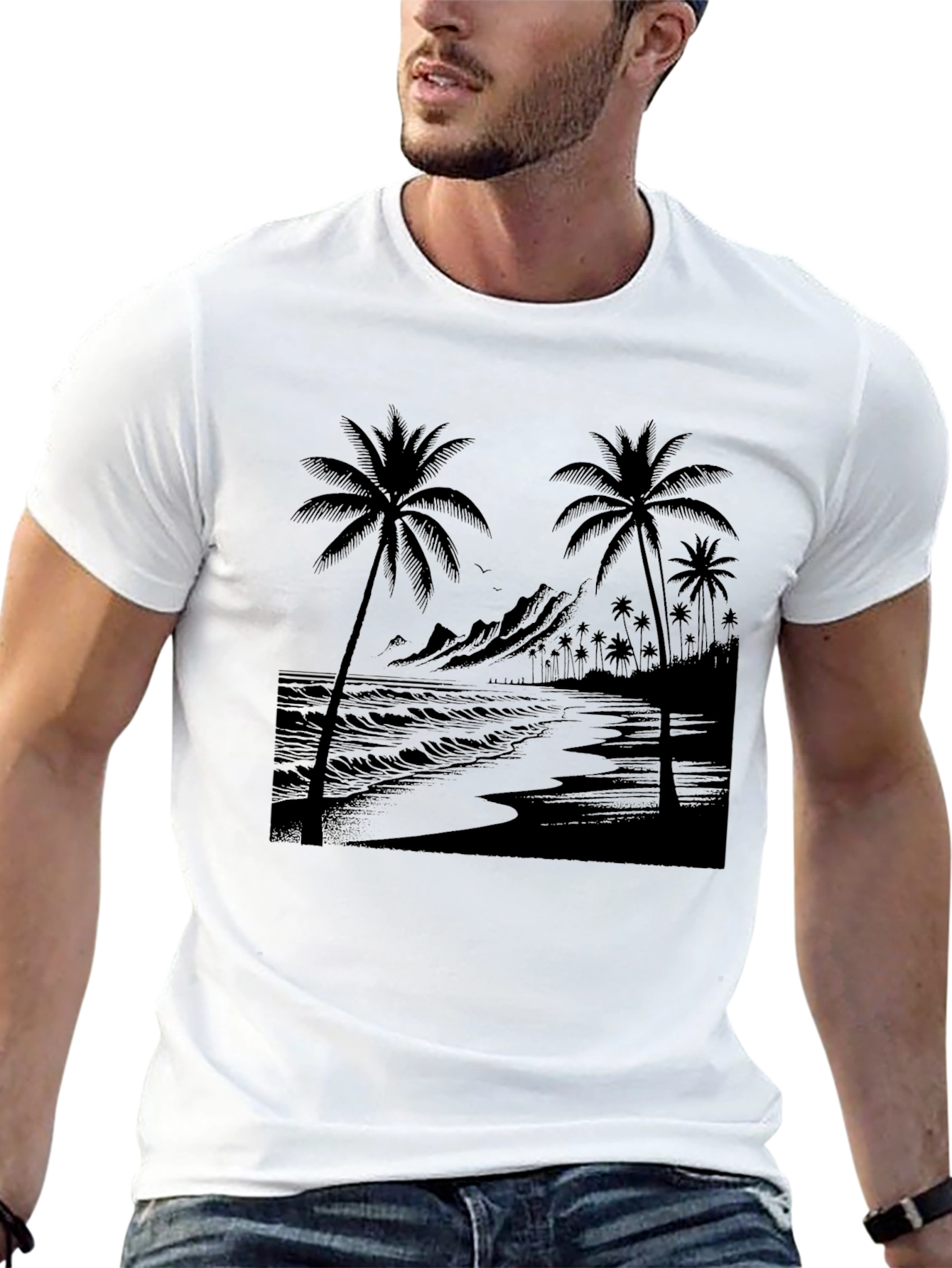 Black Palm Tree Graphic Tee