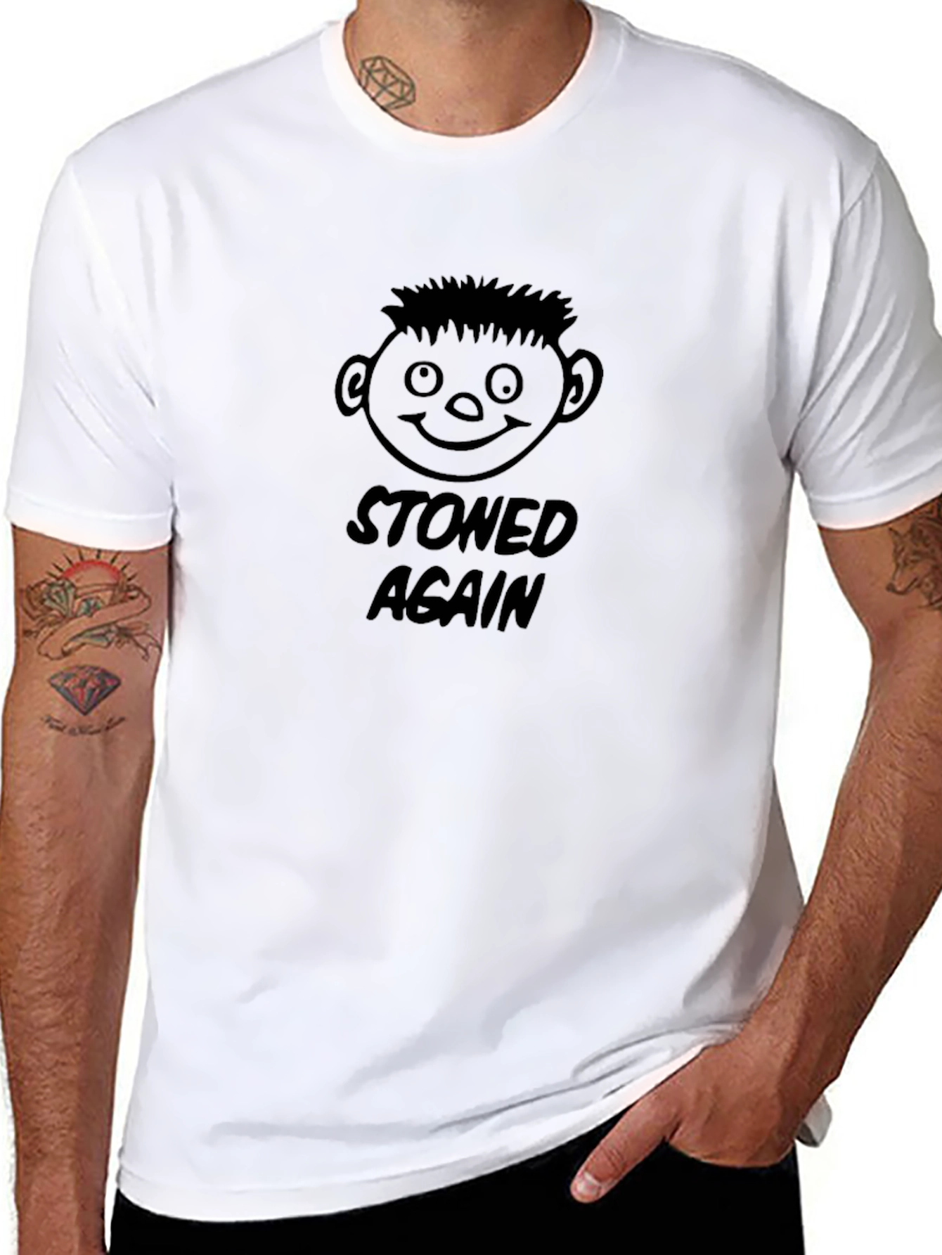Stoned Again Graphic Tee - Unisex Black T-Shirt