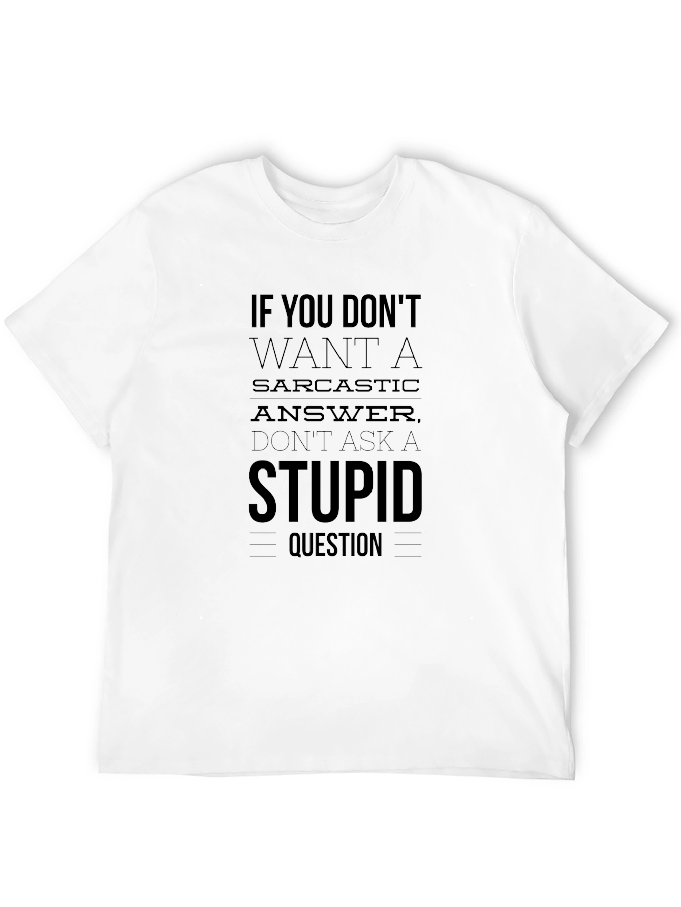 Sarcastic Answer Graphic T-Shirt - Black