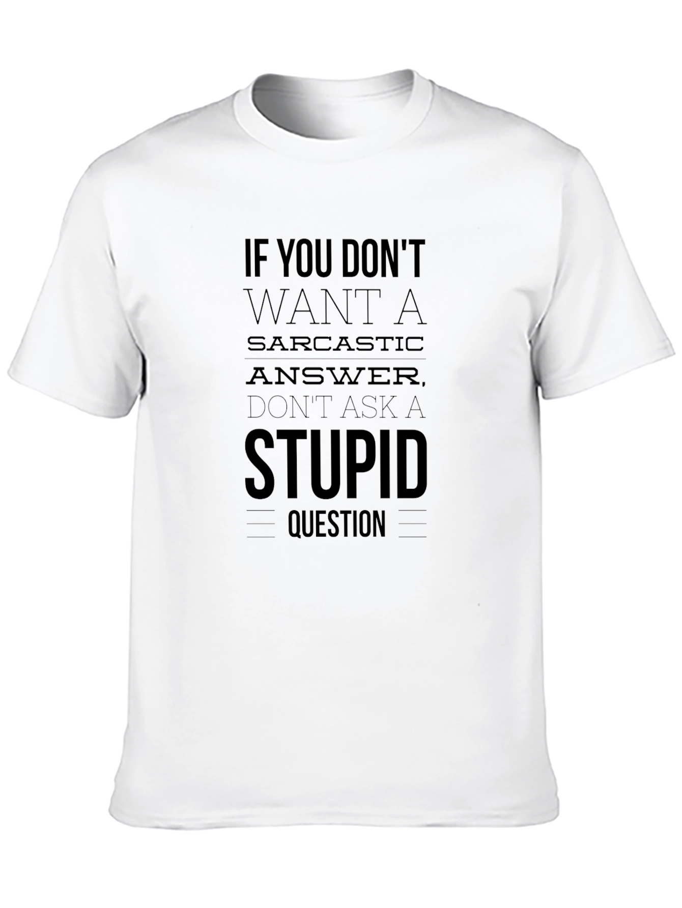 Sarcastic Answer Graphic T-Shirt - Black
