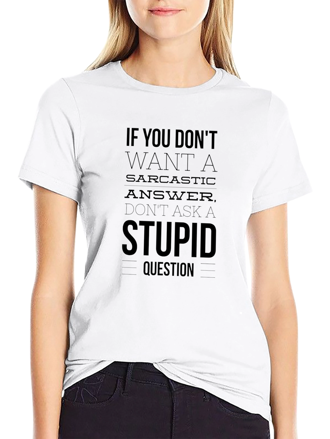 Sarcastic Answer Graphic T-Shirt - Black