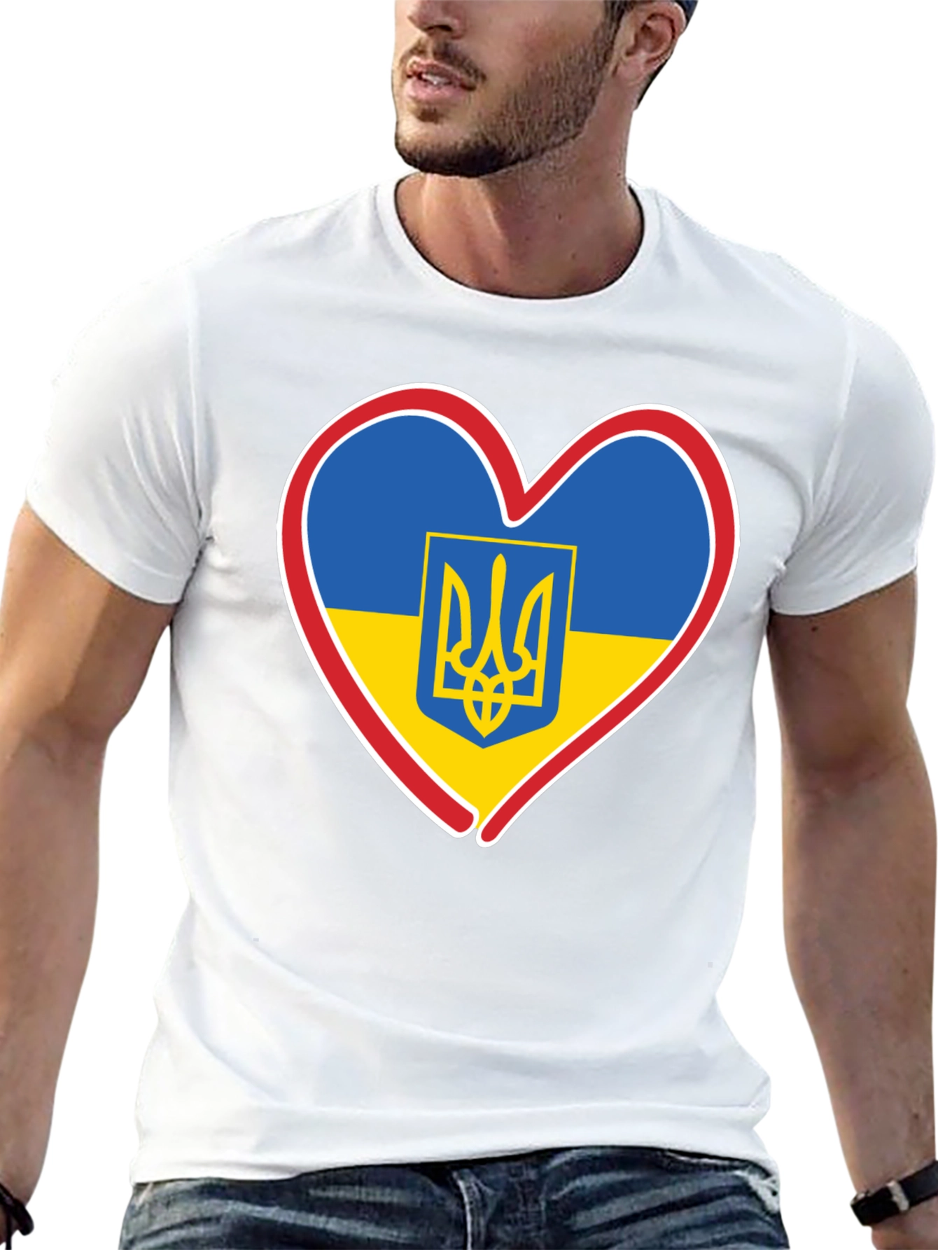 Ukraine Flag Heart T-Shirt - Show Your Support!