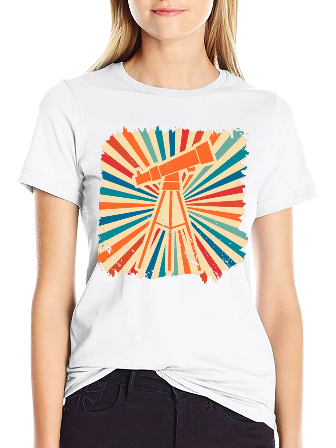 Retro Telescope Graphic Tee - Astronomy Enthusiast Shirt