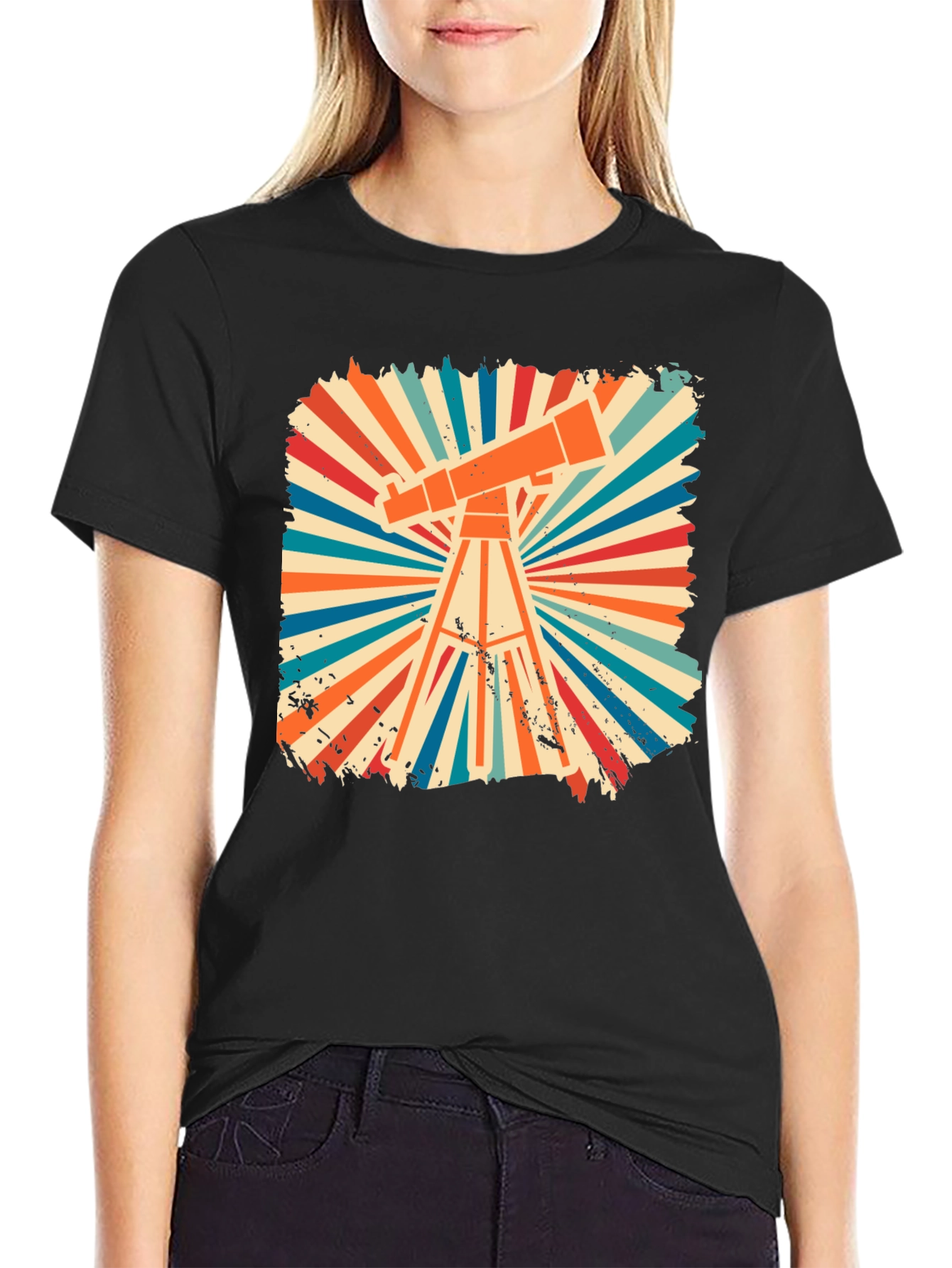Retro Telescope Graphic Tee - Astronomy Enthusiast Shirt