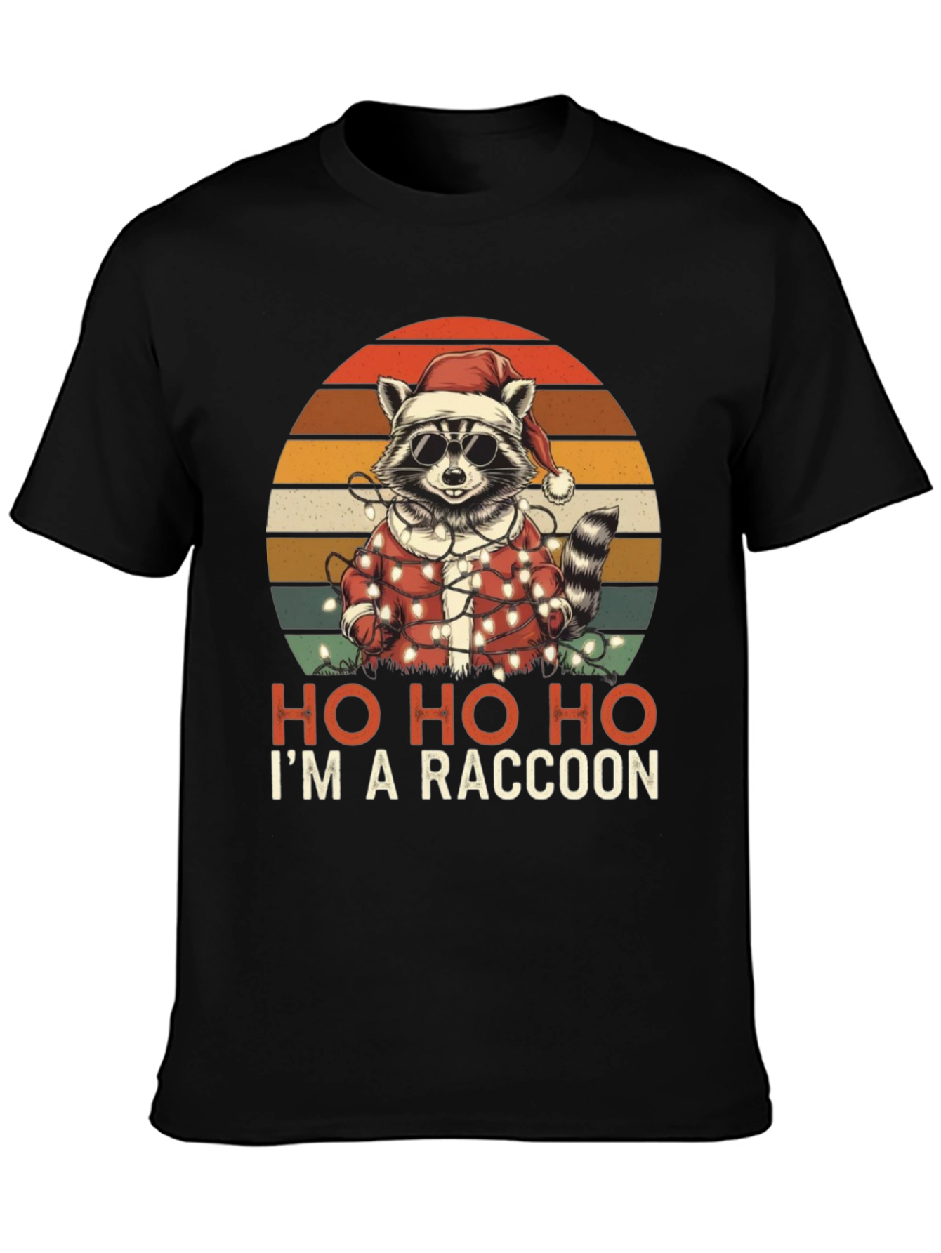 Ho Ho Ho Im A Raccoon Christmas T-Shirt