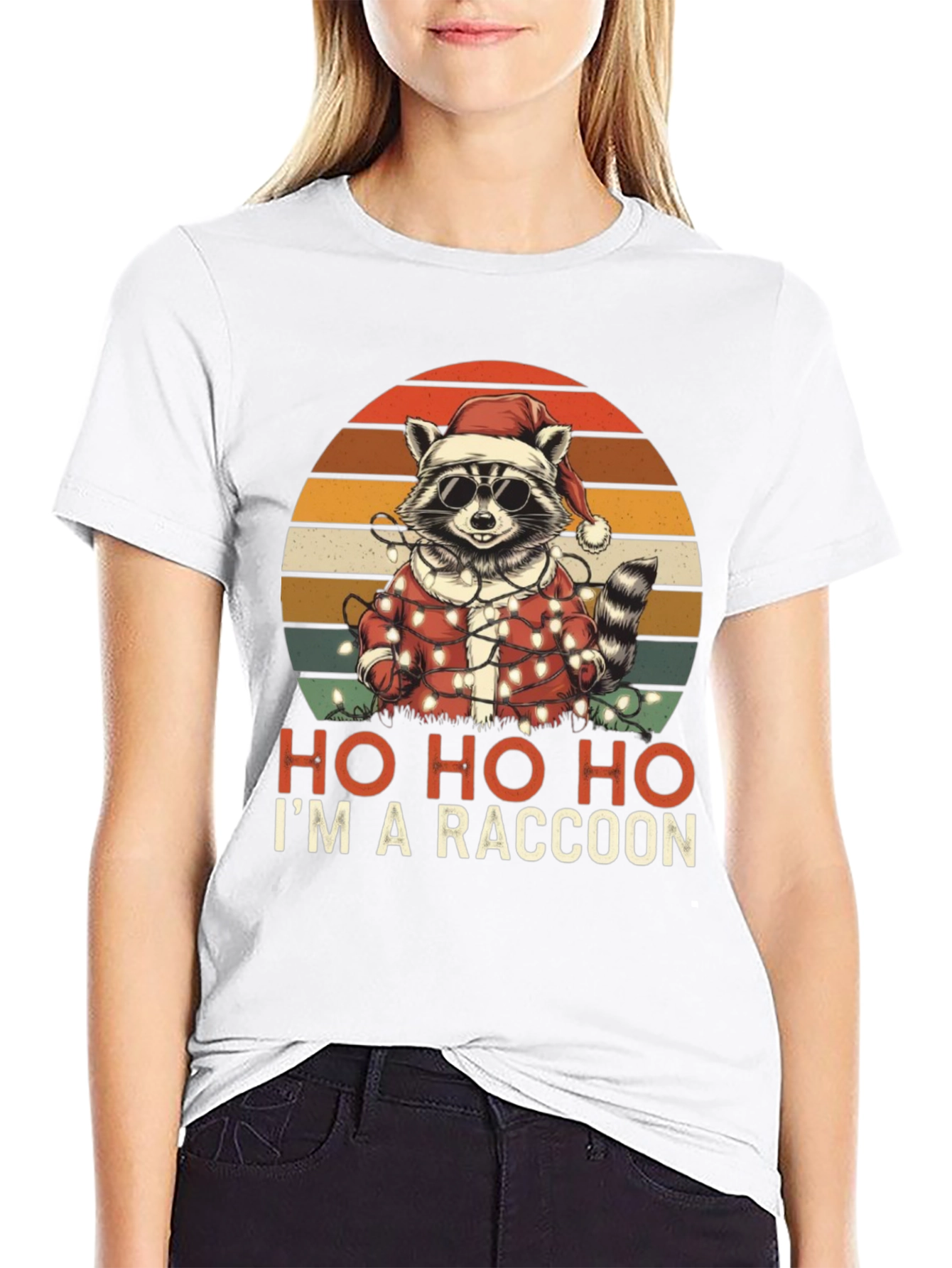 Ho Ho Ho Im A Raccoon Christmas T-Shirt
