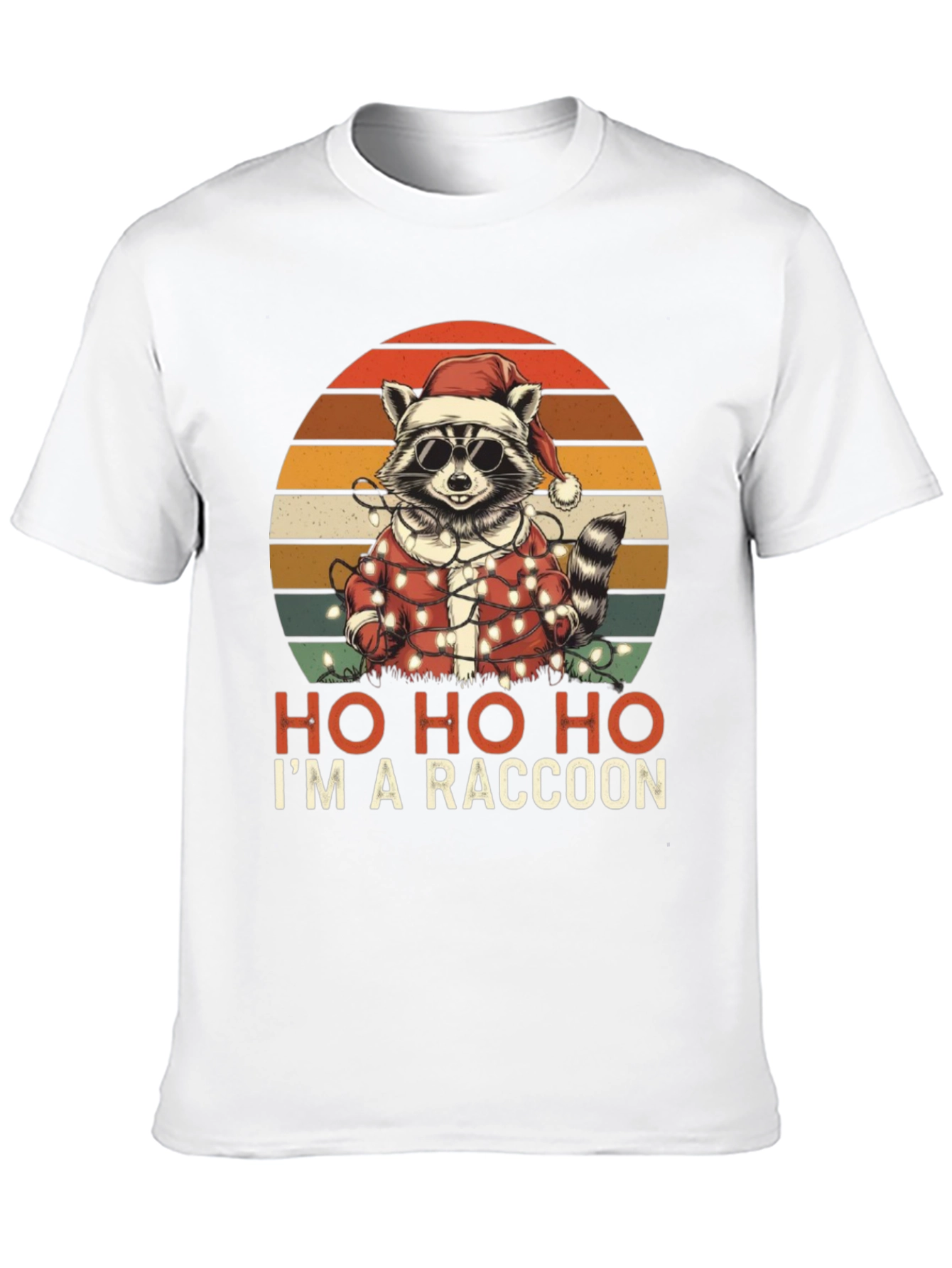 Ho Ho Ho Im A Raccoon Christmas T-Shirt