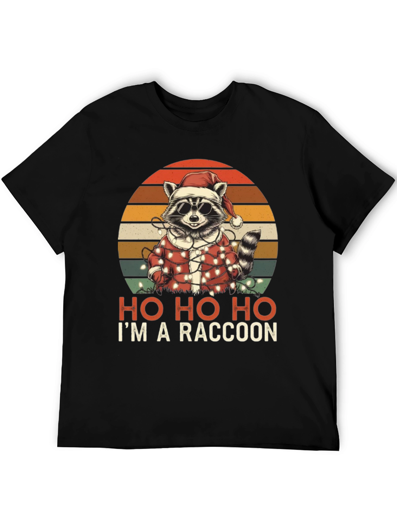 Ho Ho Ho Im A Raccoon Christmas T-Shirt
