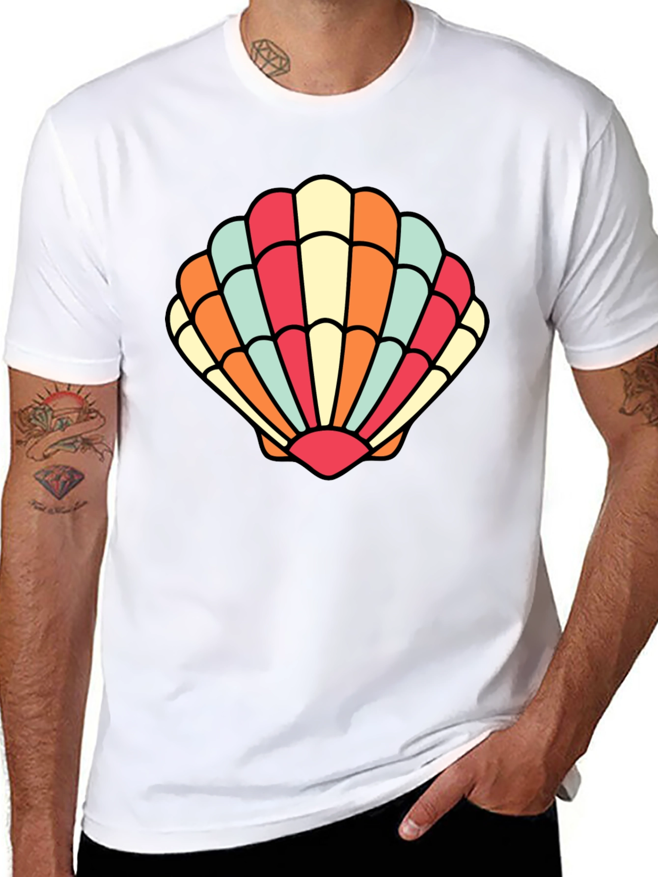 Seashell Graphic Tee - Retro Summer Style