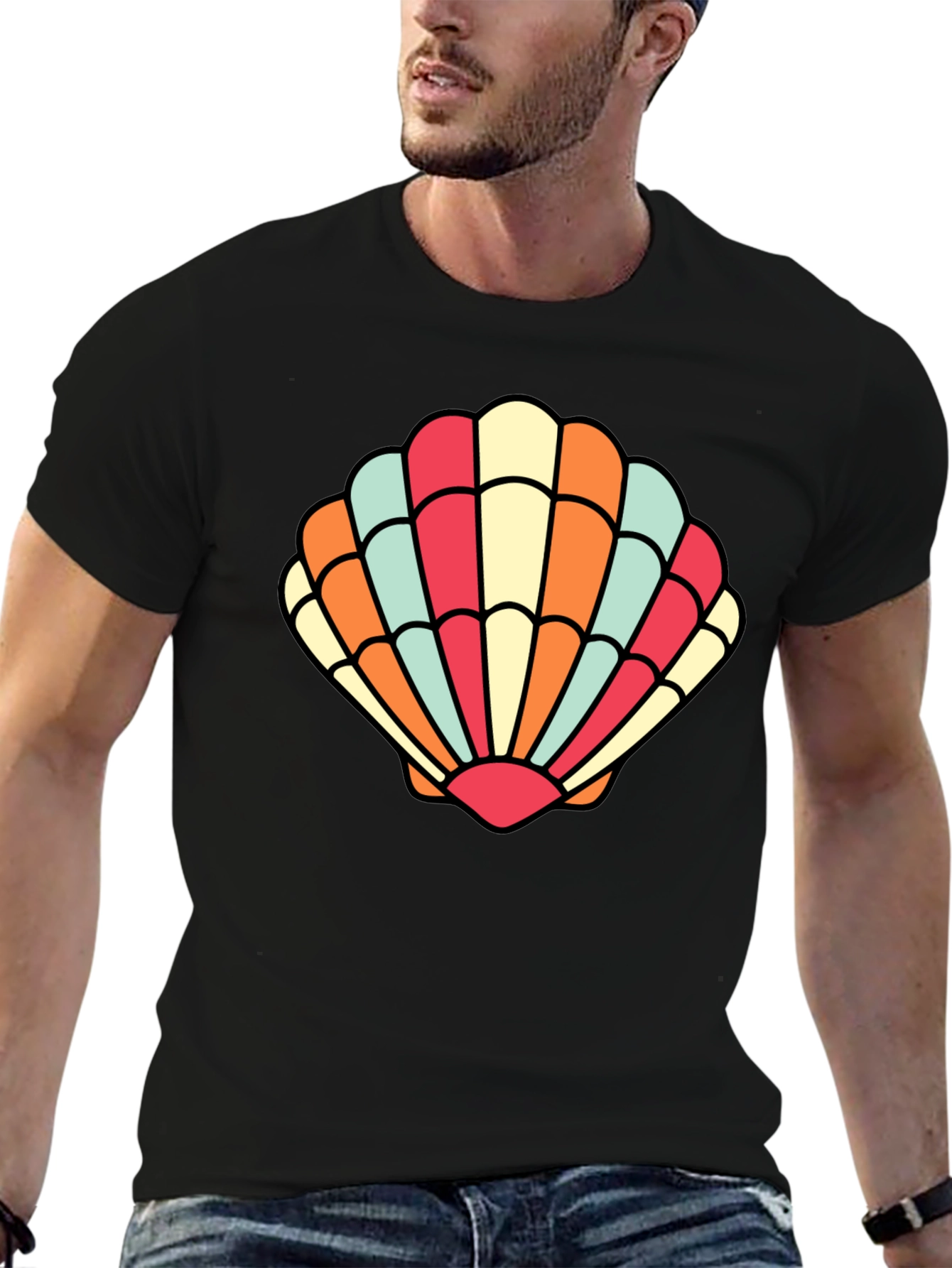 Seashell Graphic Tee - Retro Summer Style