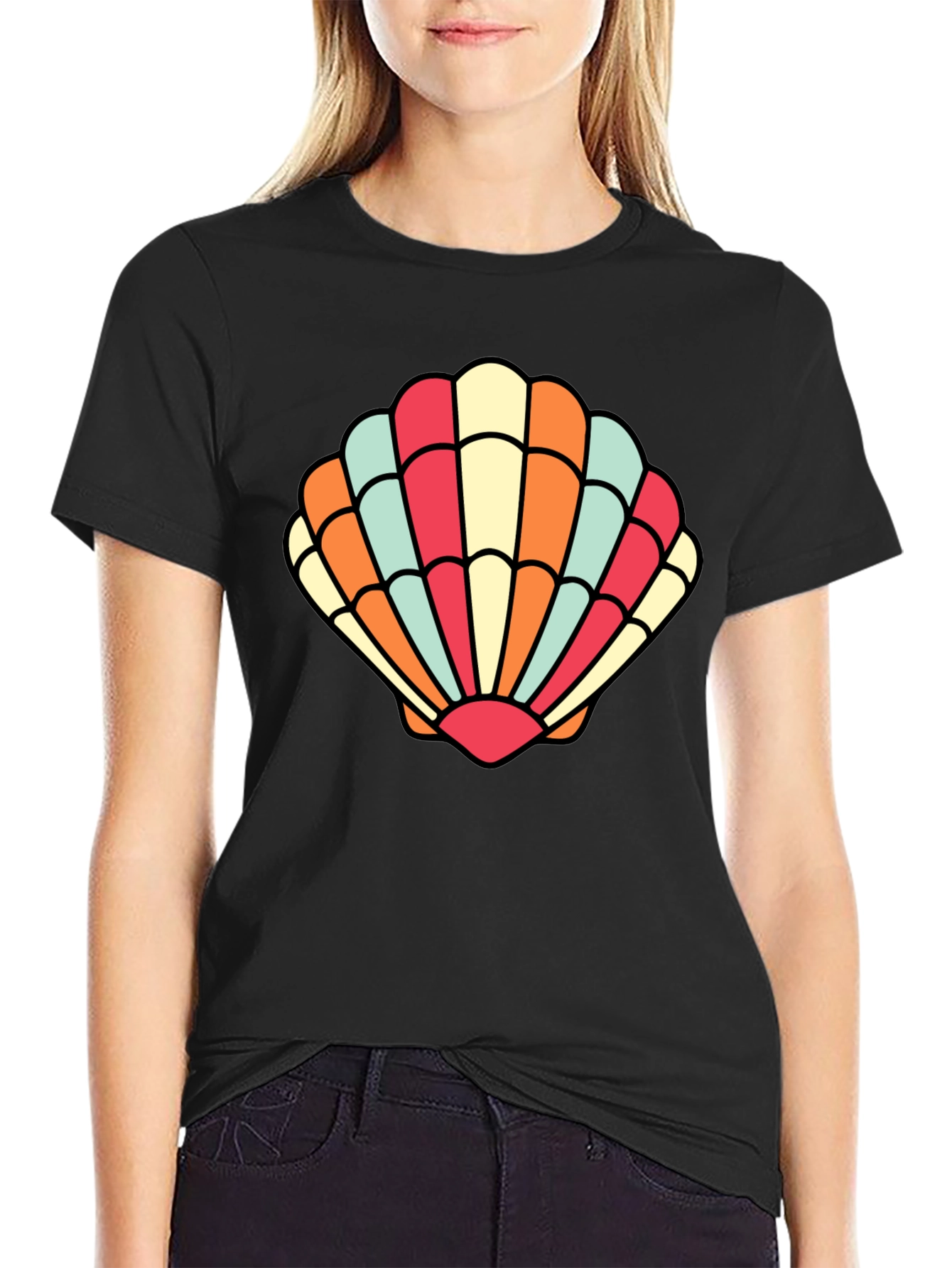 Seashell Graphic Tee - Retro Summer Style