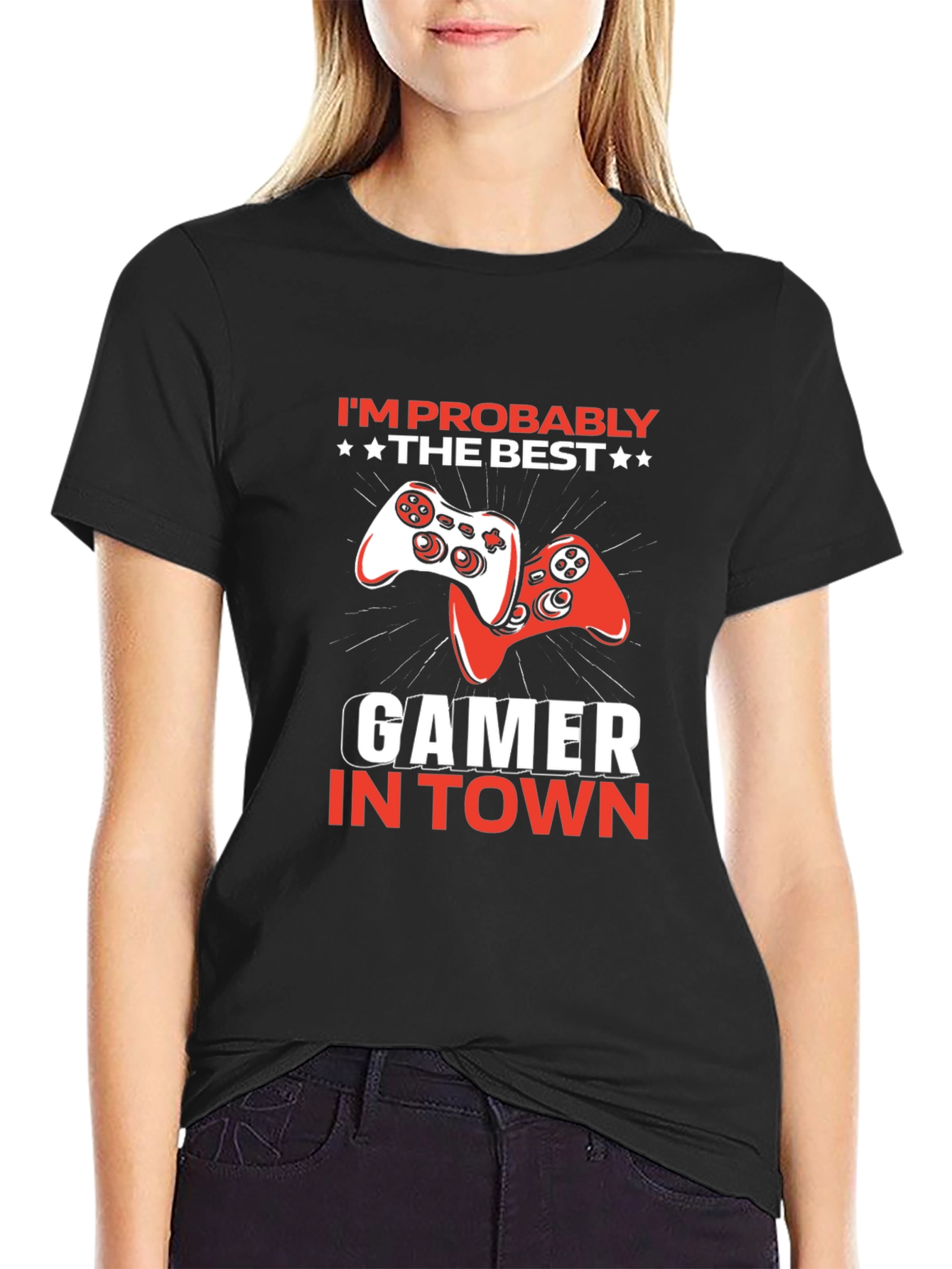 Gamer in Town Black T-Shirt - Play Station