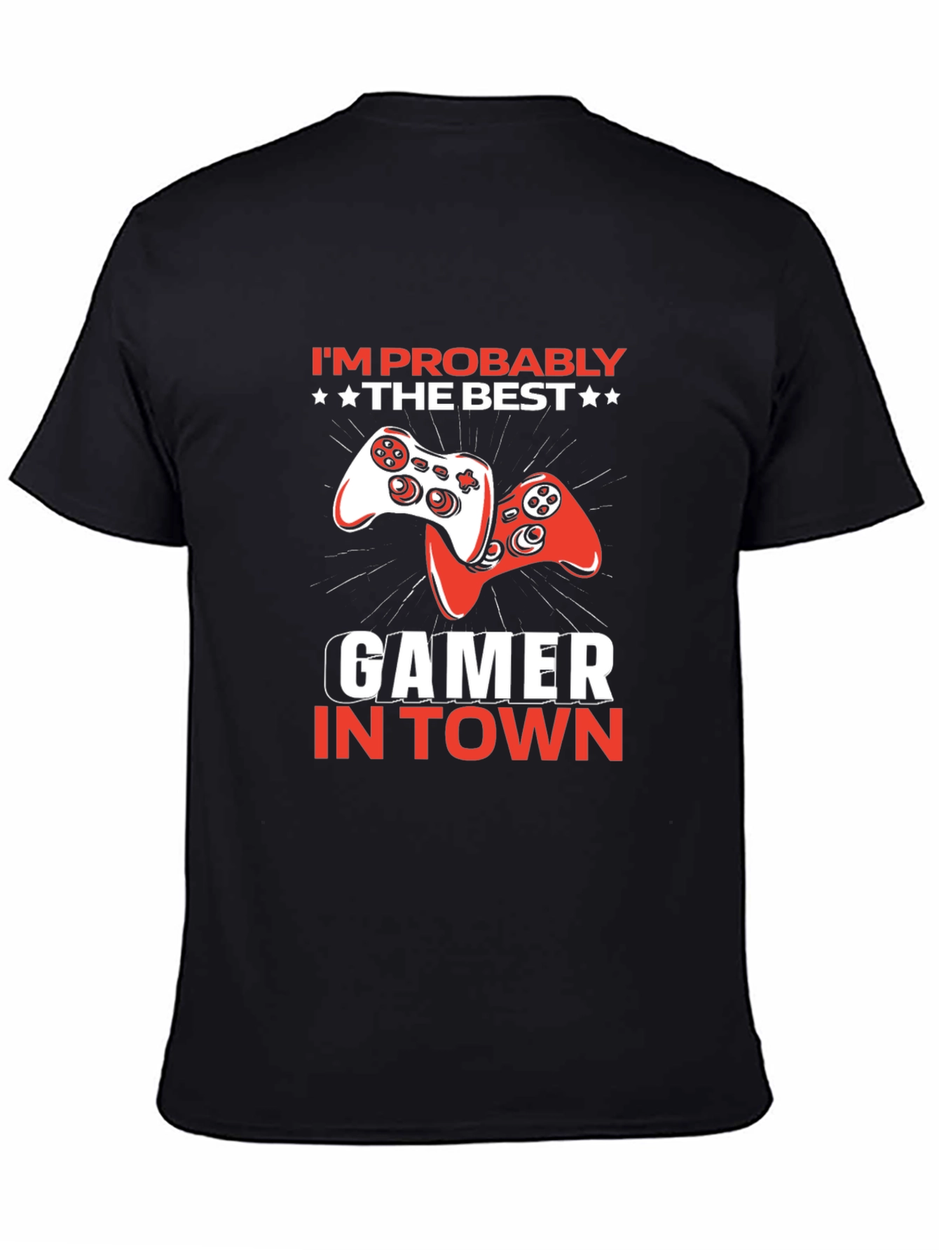 Gamer in Town Black T-Shirt - Play Station