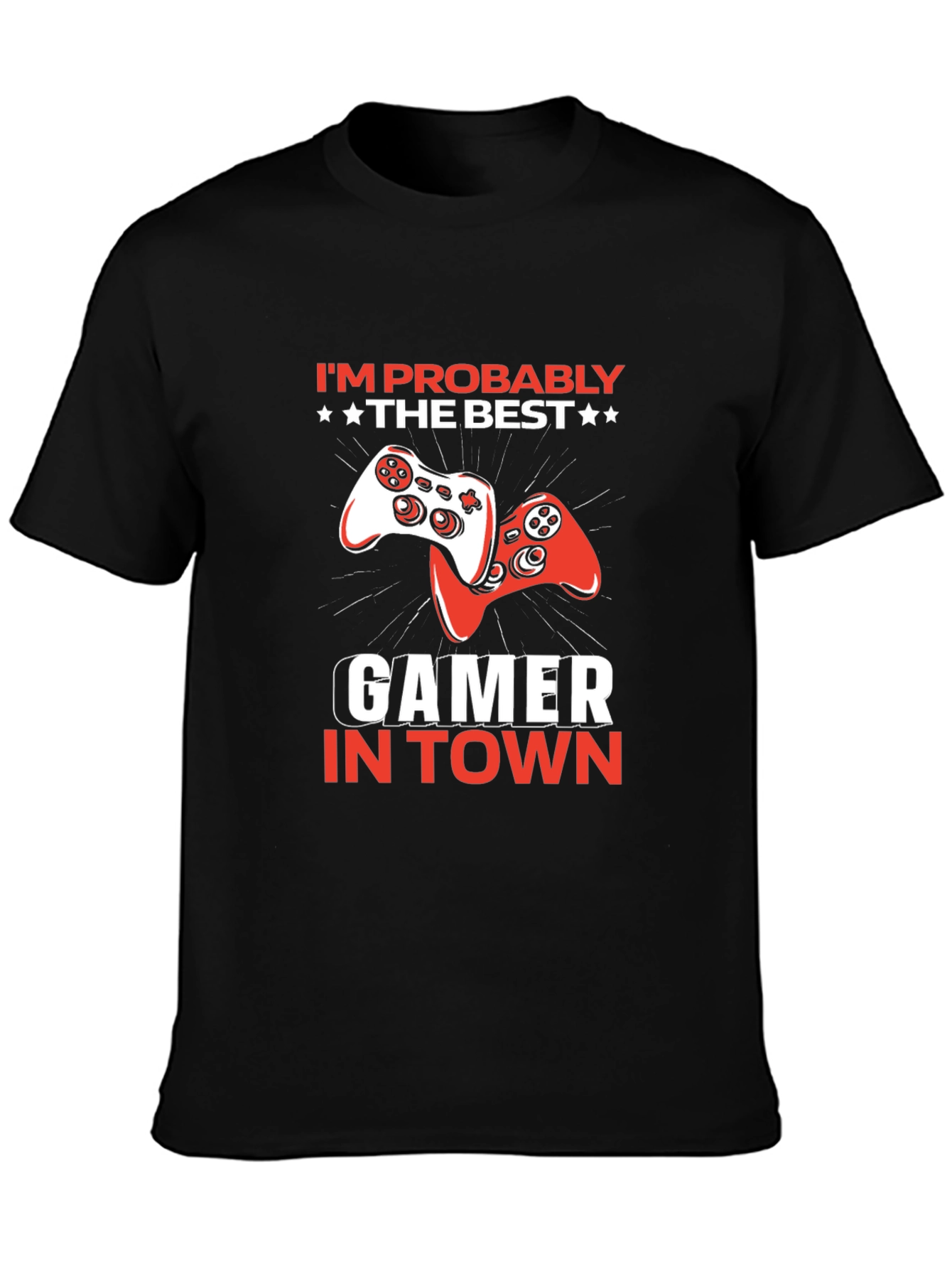 Gamer in Town Black T-Shirt - Play Station