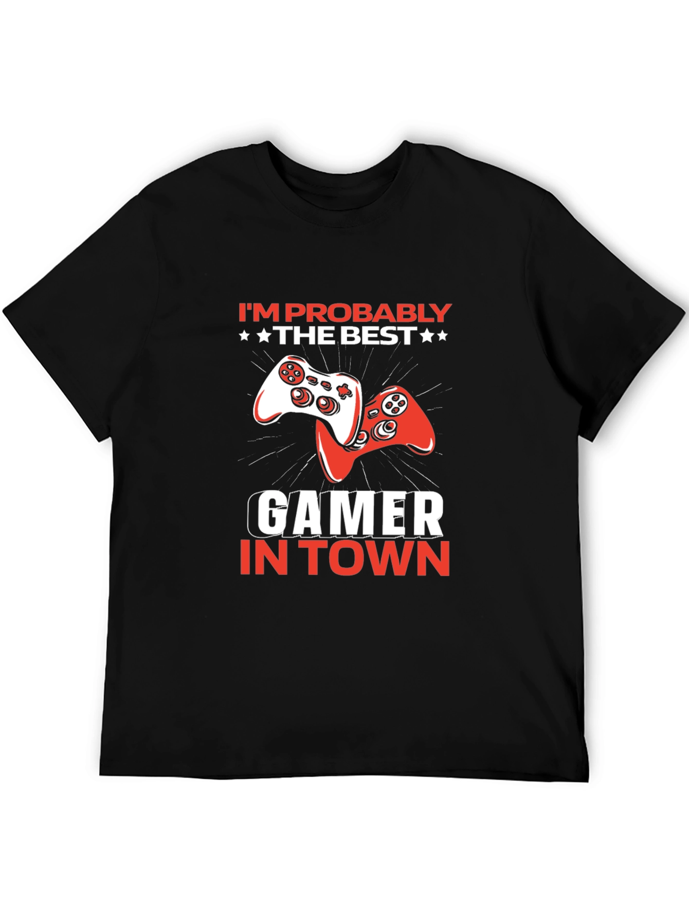 Gamer in Town Black T-Shirt - Play Station