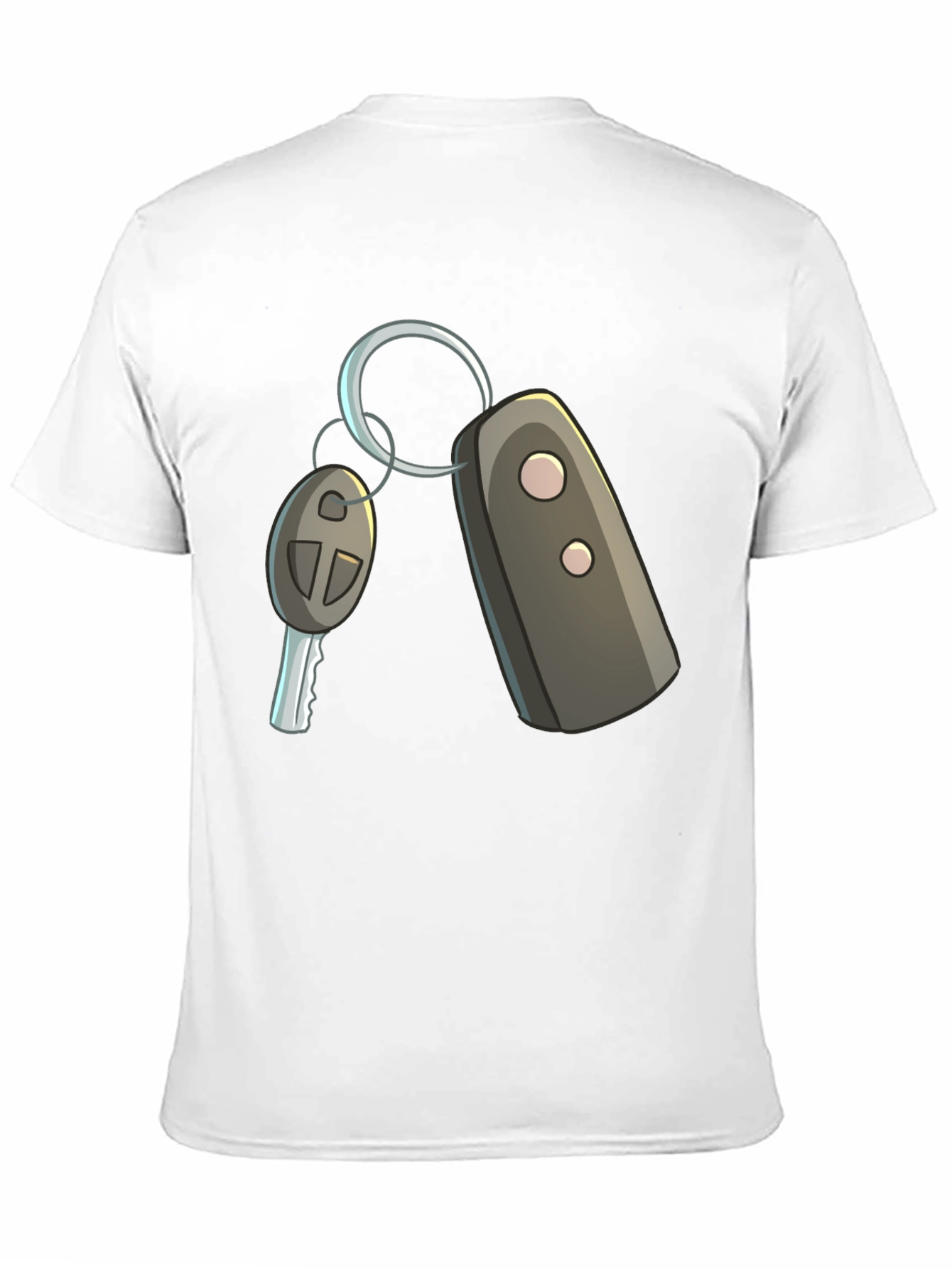 Cartoon Car Keys Graphic Tee - Black