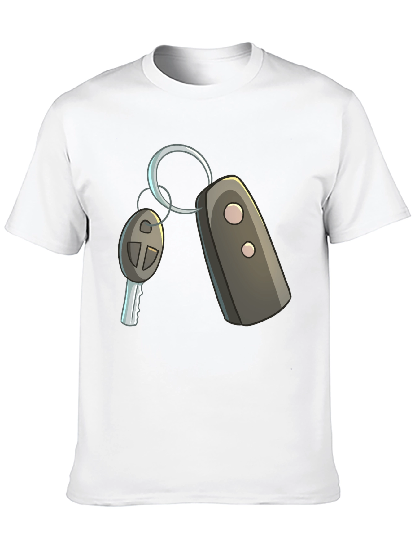 Cartoon Car Keys Graphic Tee - Black