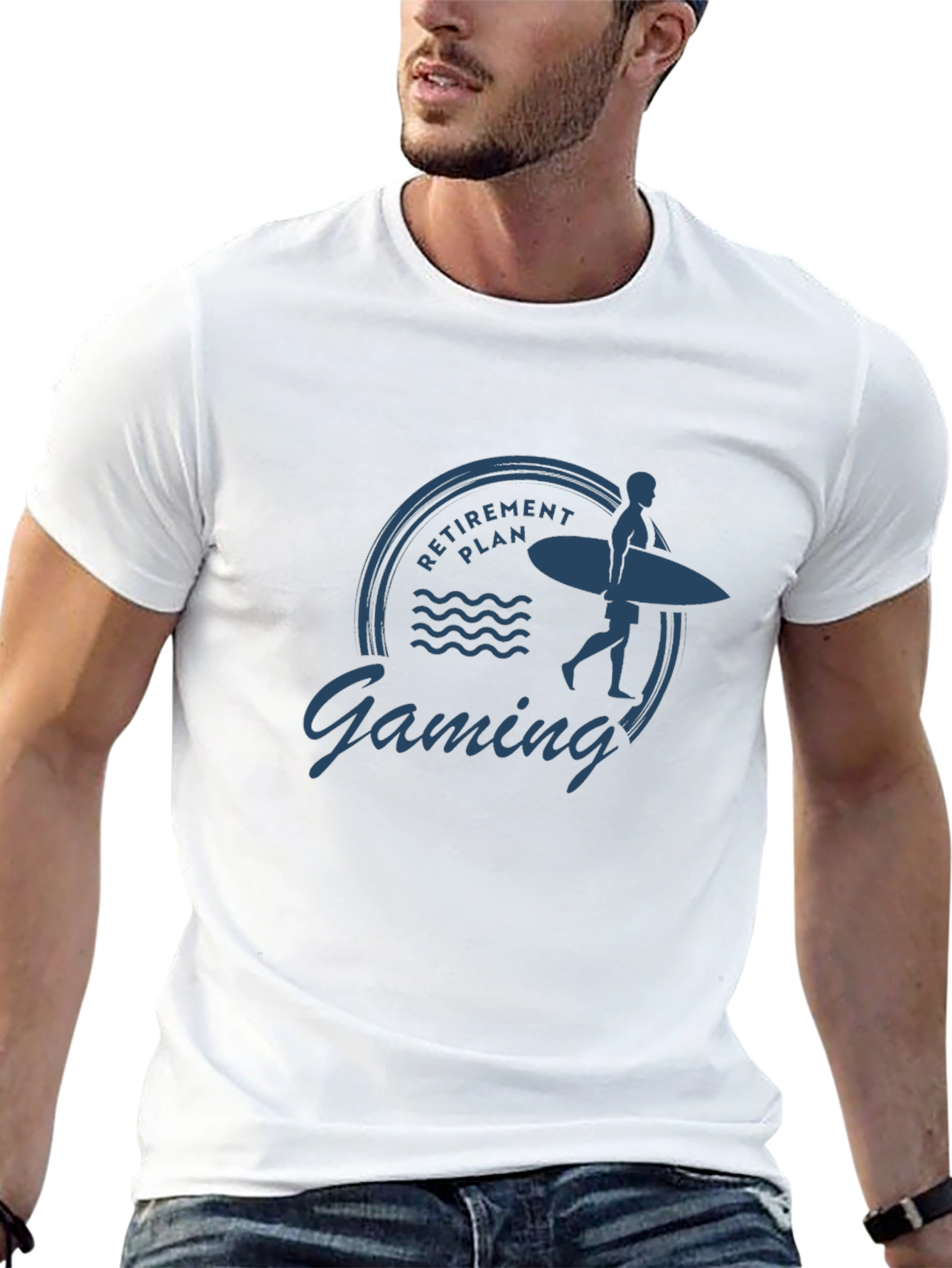Retirement Plan Gaming T-Shirt - Surfer Graphic Tee