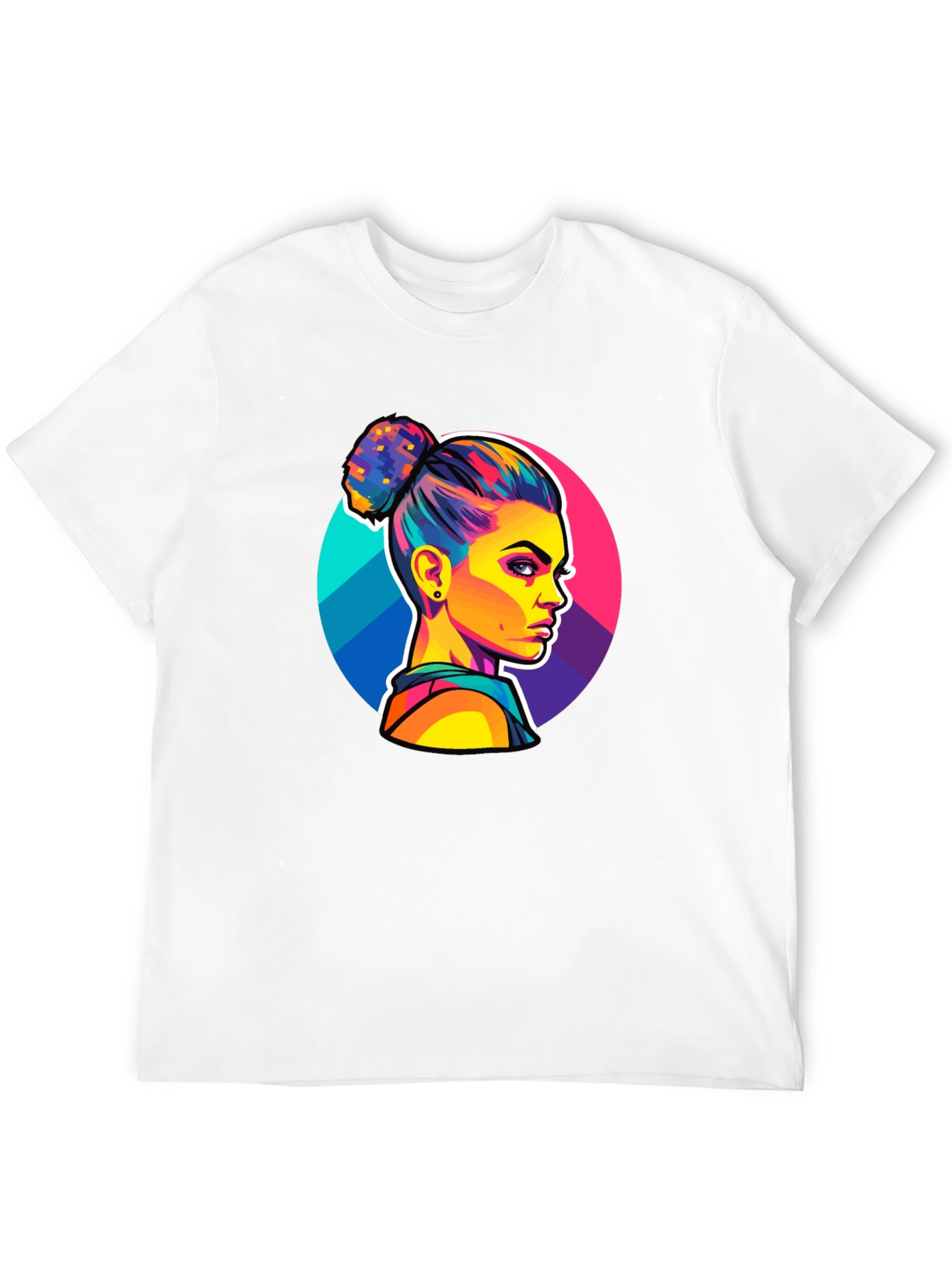 Pop Art Woman Graphic Black T-Shirt