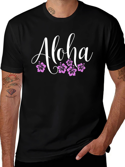 Aloha Floral Graphic Black T-Shirt