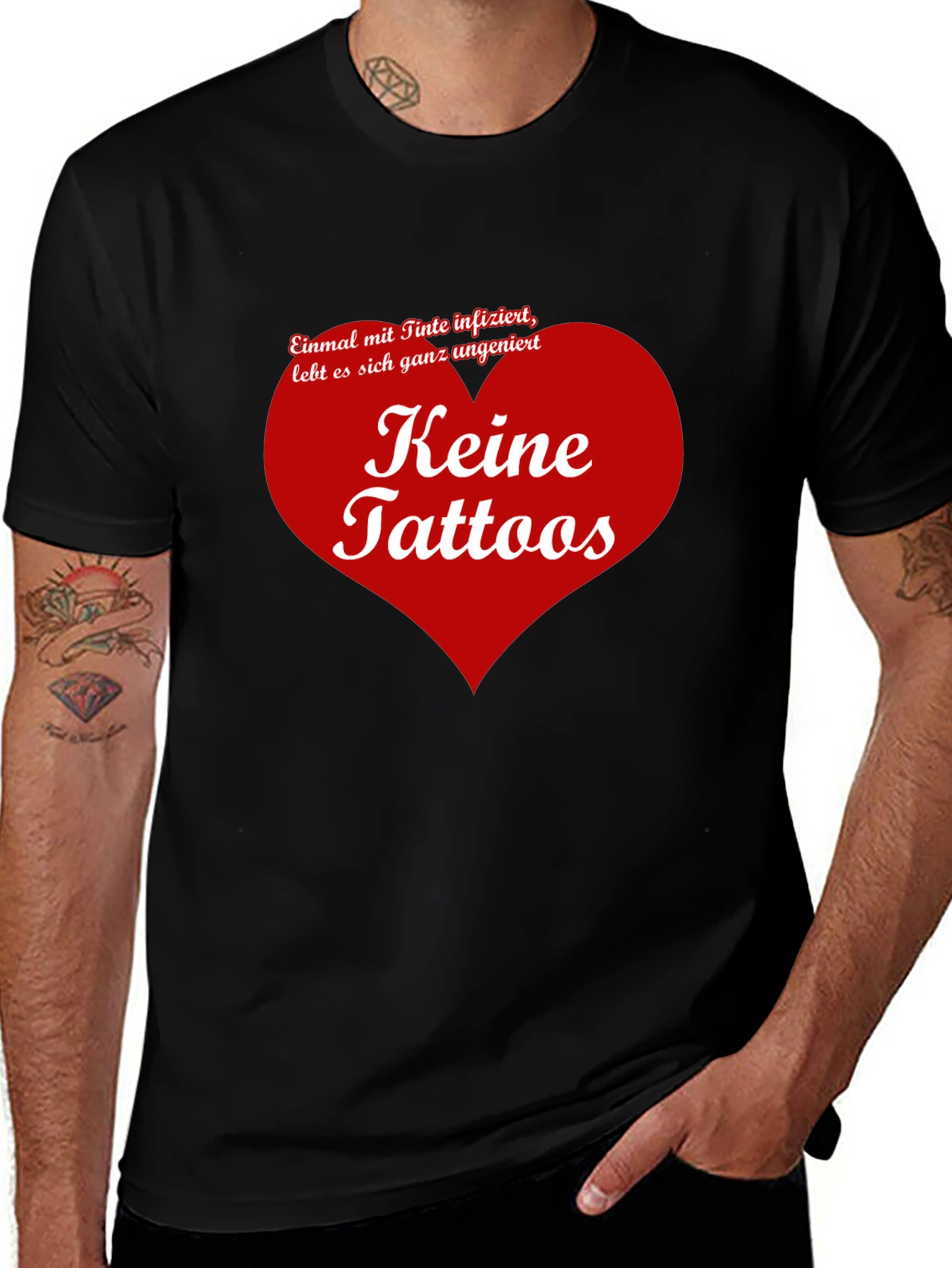 Keine Tattoos Graphic Tee - Anti-Tattoo Humor T-Shirt